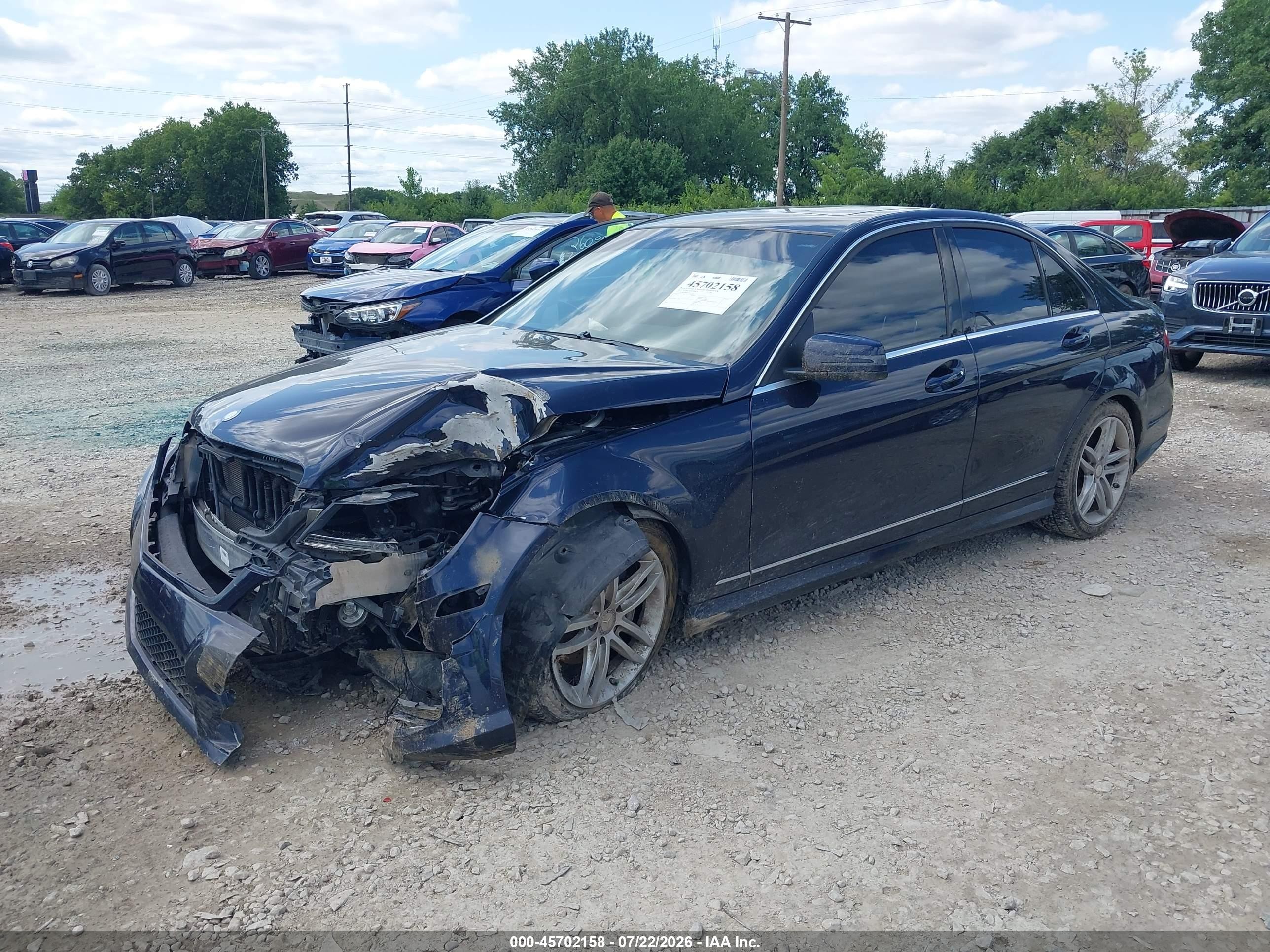 2012 Mercedes-benz C 300 Sport 4matic Dark Blue vin: WDDGF8BB0CA621530