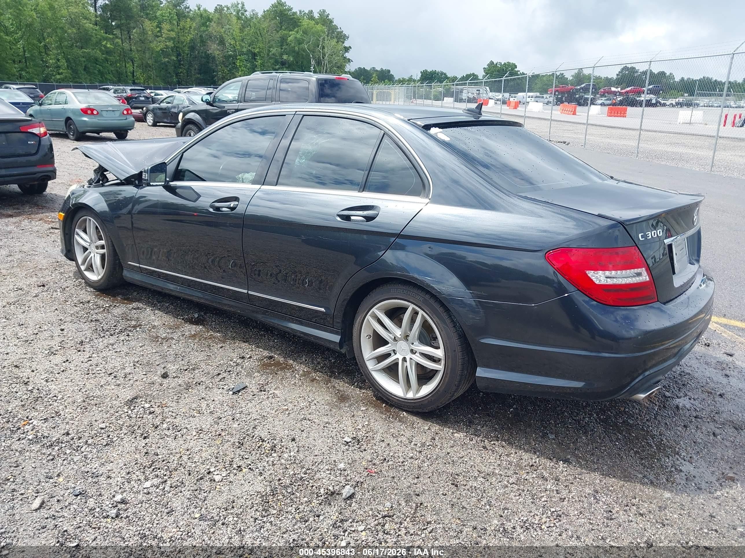 2012 Mercedes-benz C 300 Sport 4matic Black vin: WDDGF8BB0CA697197
