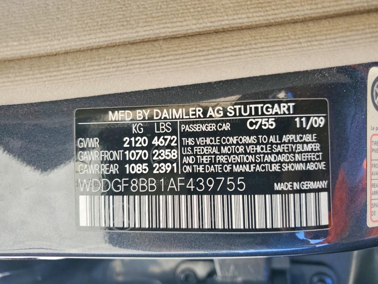 2010 Mercedes-benz C 300 4matic Gray vin: WDDGF8BB1AF439755