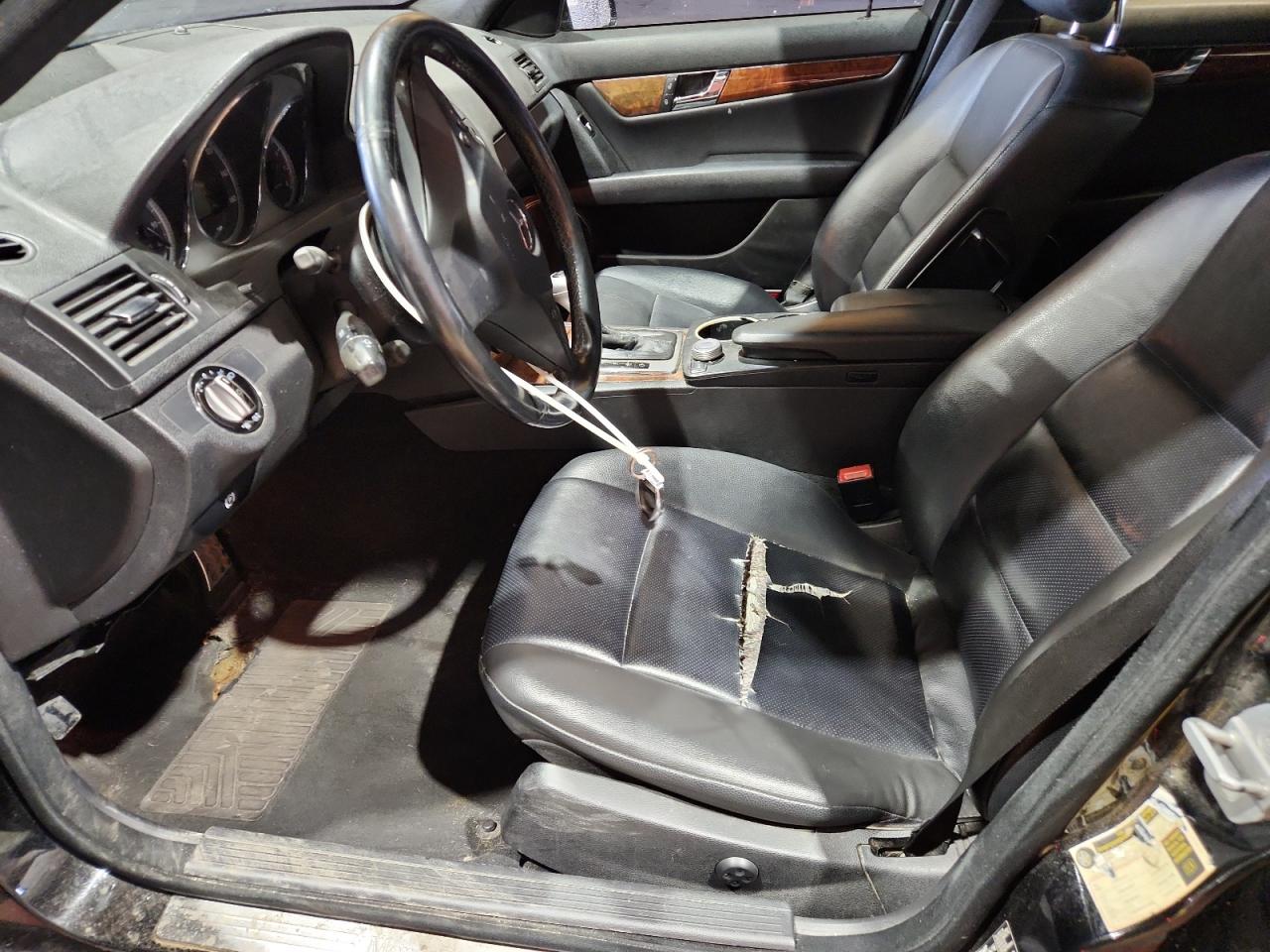 2010 Mercedes-benz C 300 4matic Black vin: WDDGF8BB1AR130981 Damage: Left Front Seat Cushion, Cut, 9 To 10 Inches