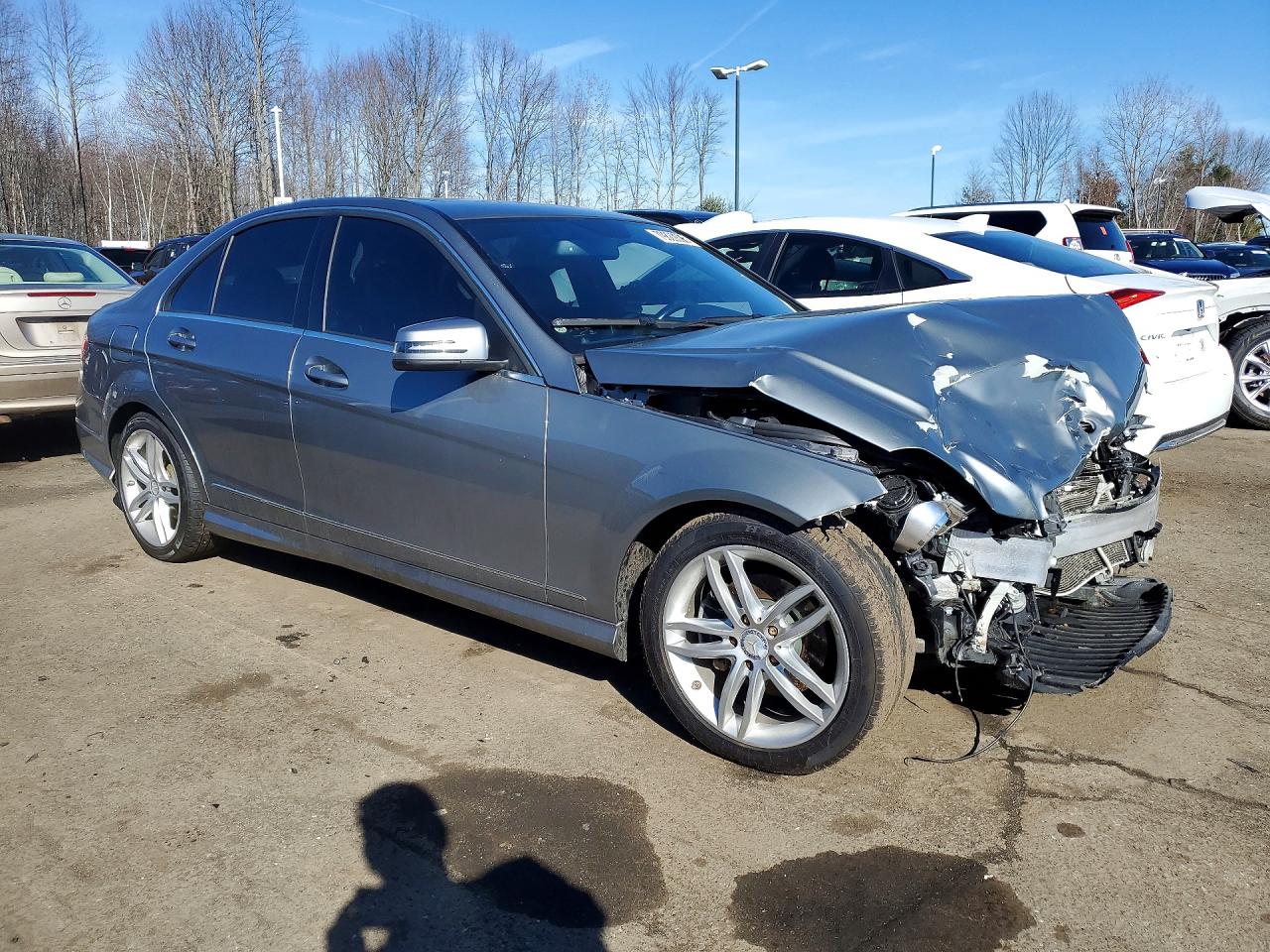 2012 Mercedes Benz C 300 4matic Gray vin: WDDGF8BB1CR201065