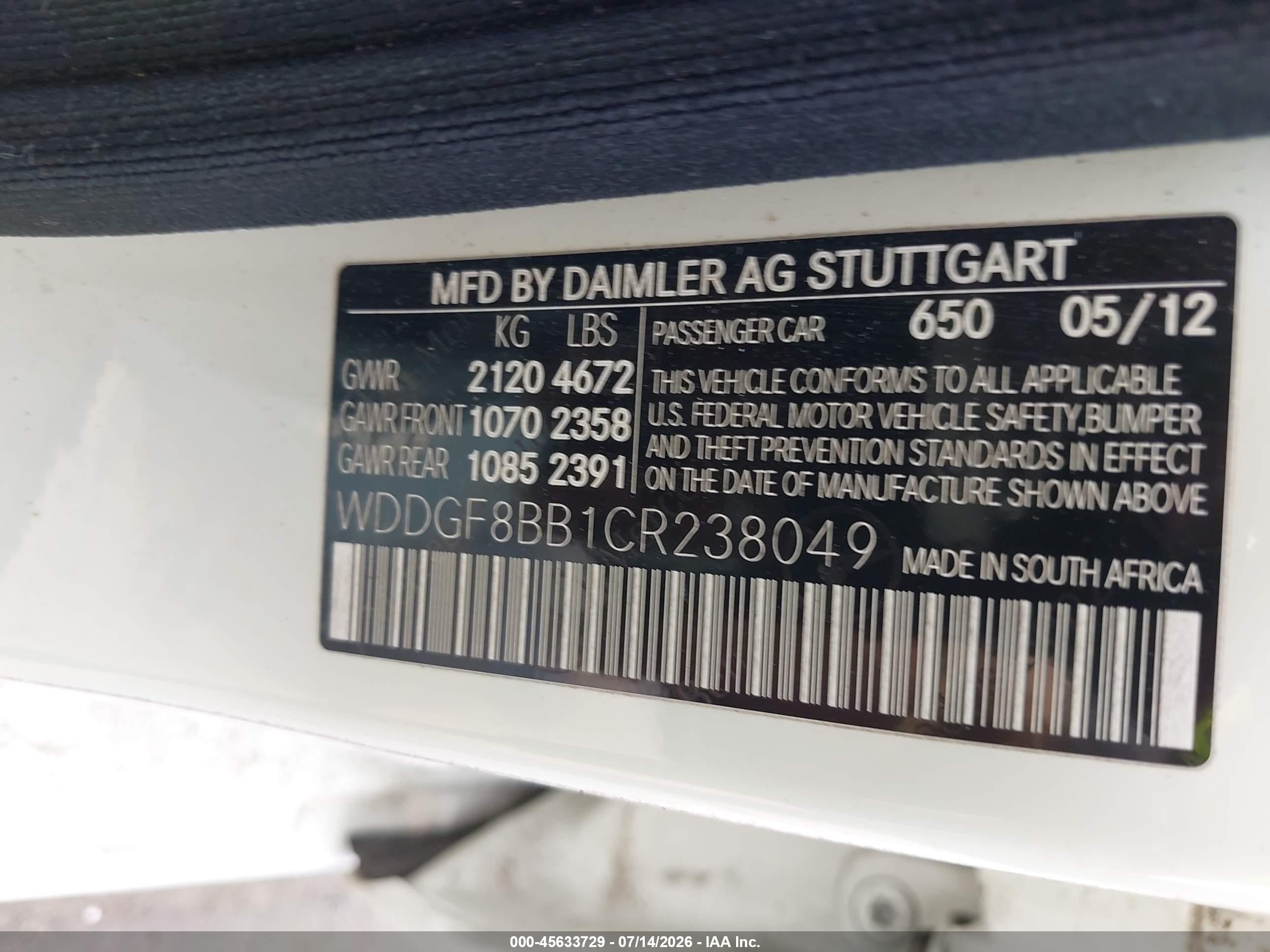 2012 Mercedes-benz C 300 Sport 4matic Белый vin: WDDGF8BB1CR238049