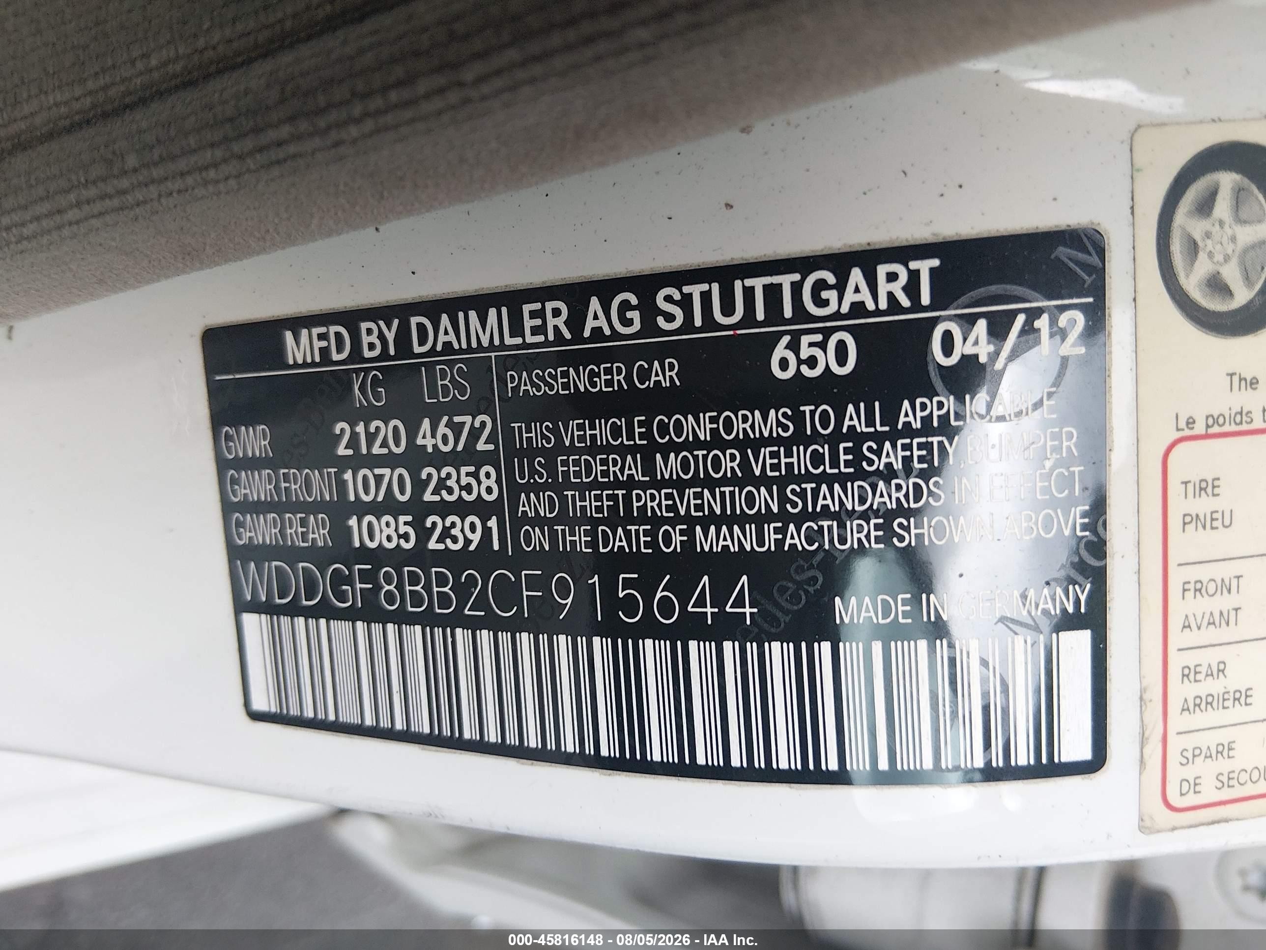 2012 Mercedes-benz C 300 Sport 4matic White vin: WDDGF8BB2CF915644