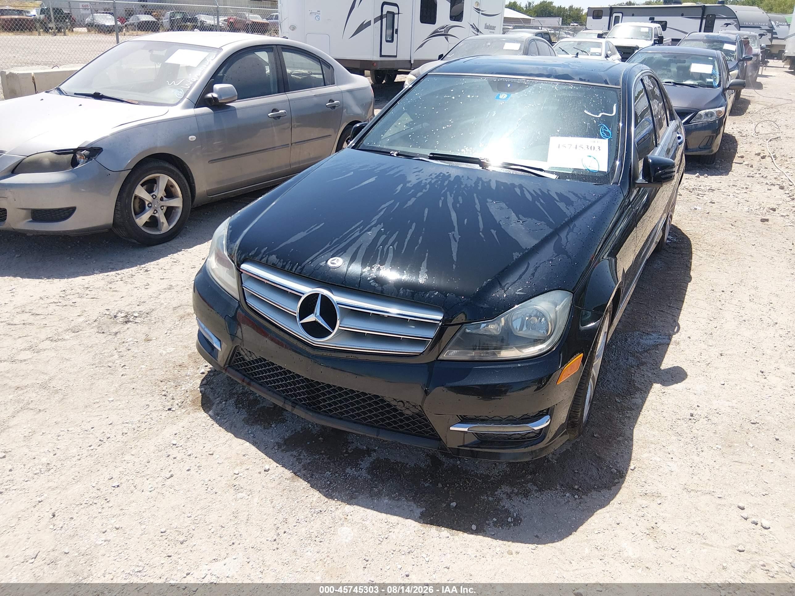 2012 Mercedes-benz C 300 Sport 4matic Black vin: WDDGF8BB2CF923632