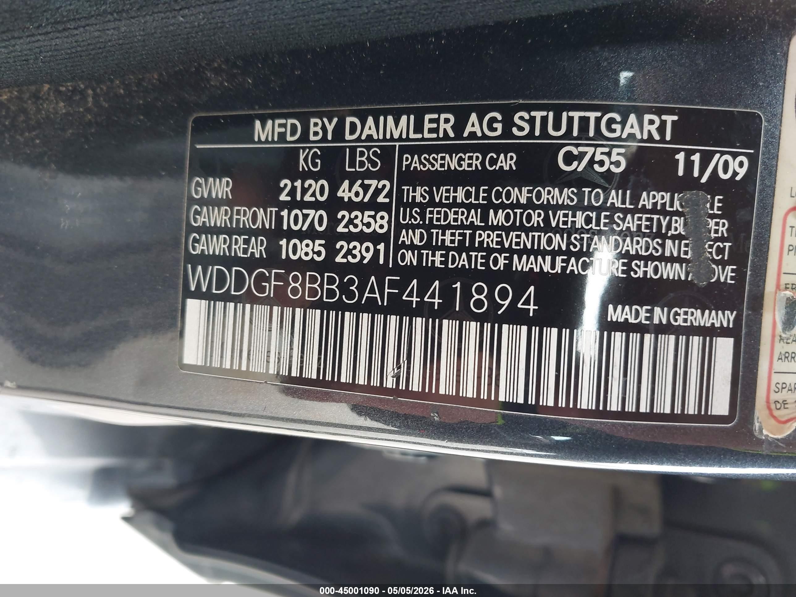 2010 Mercedes-benz C 300 Sport 4matic Gray vin: WDDGF8BB3AF441894