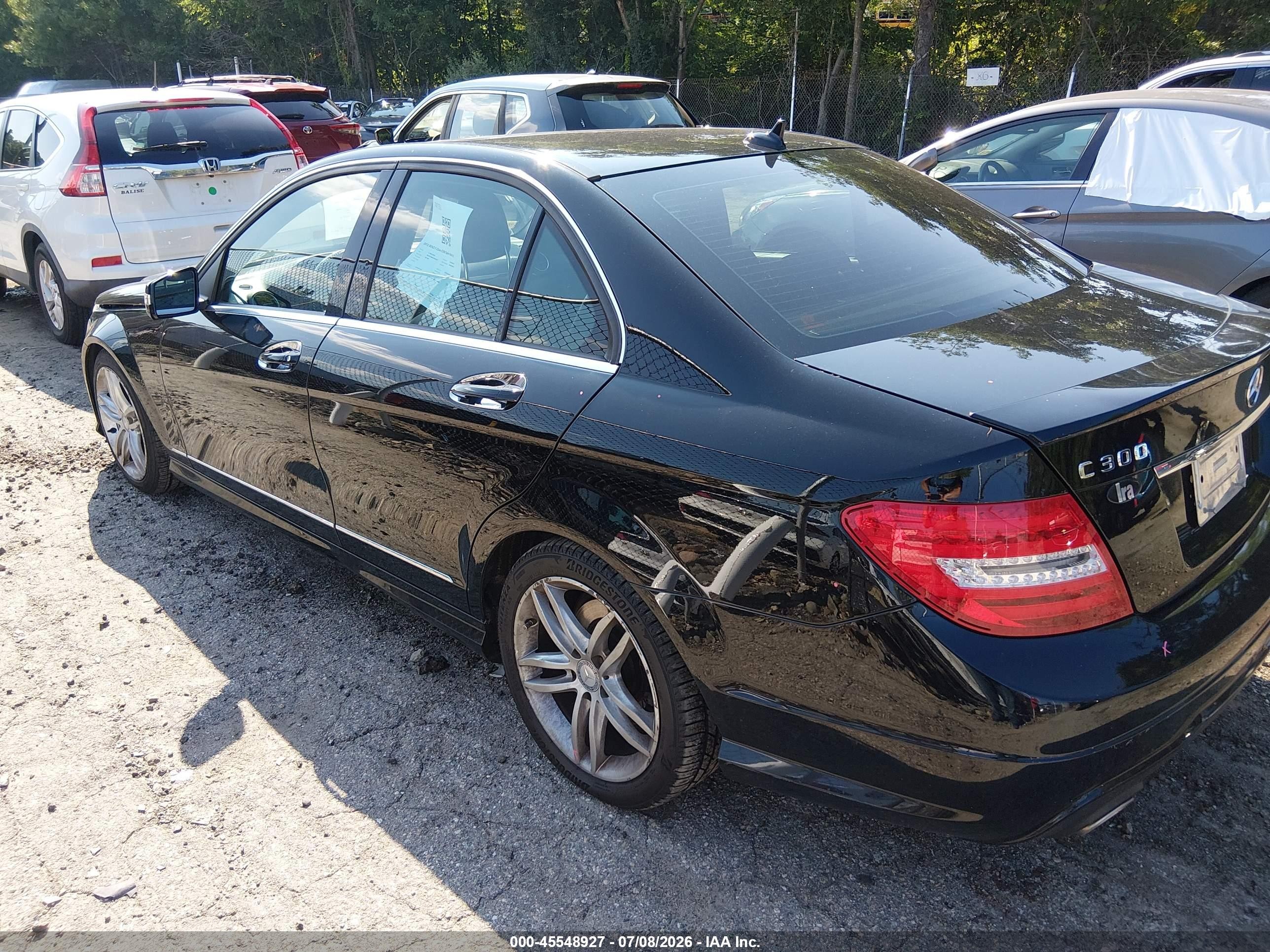 2012 Mercedes-benz C 300 Sport 4matic Black vin: WDDGF8BB3CA692821