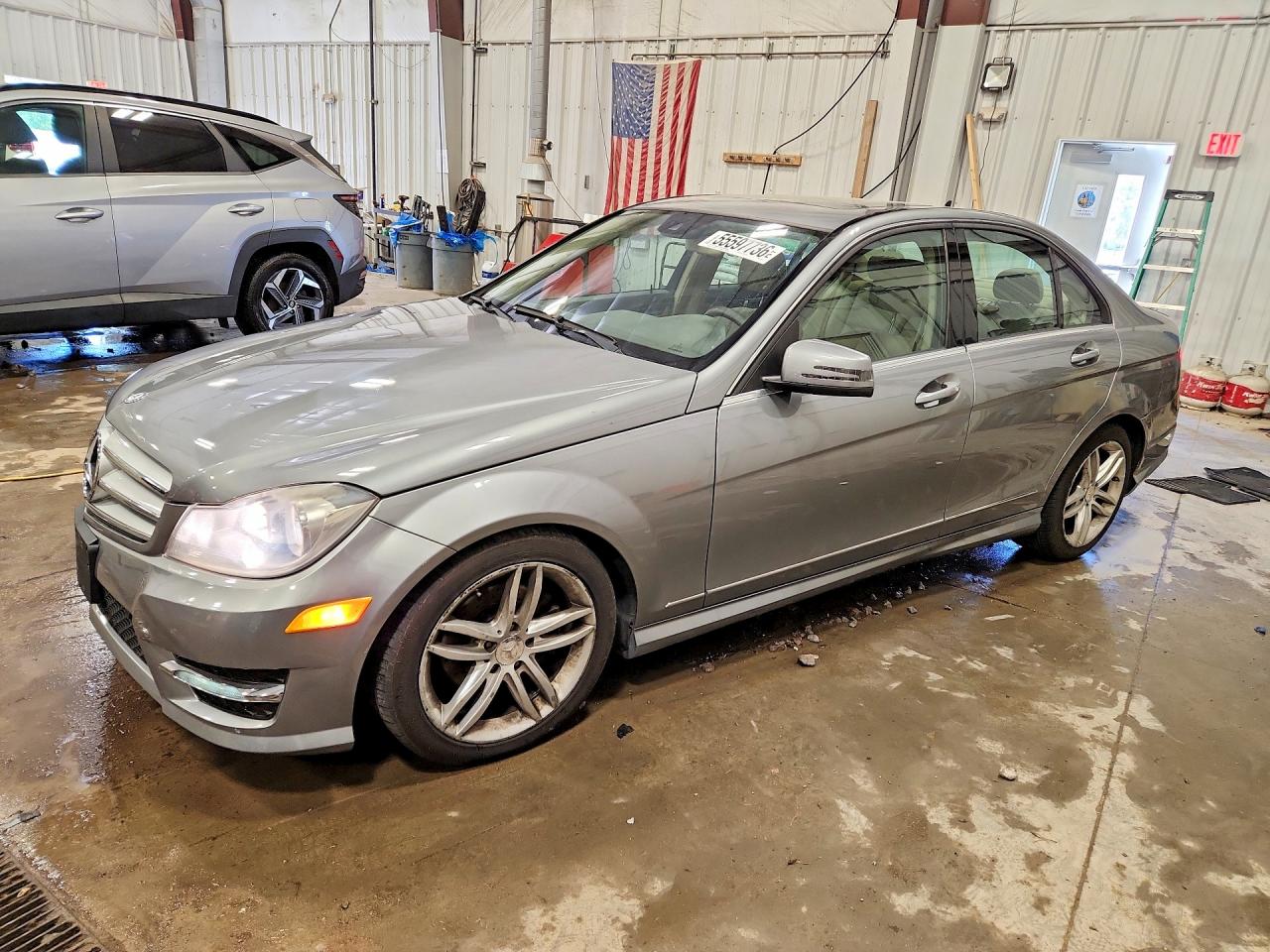 2012 Mercedes-benz C 300 4matic Silver vin: WDDGF8BB3CA706622