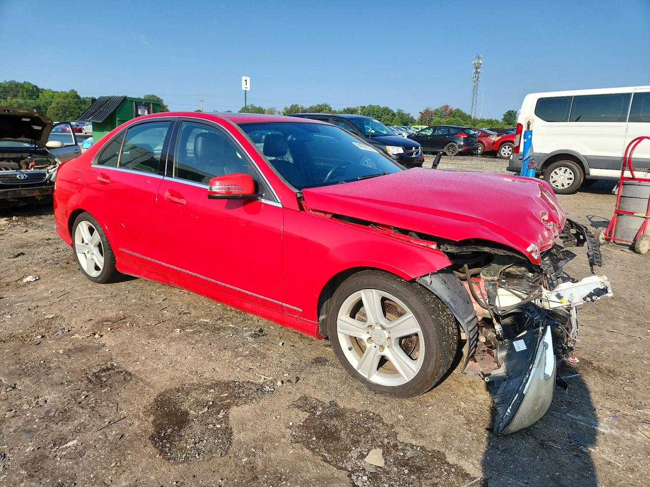 2010 Mercedes-benz C 300 4matic Red vin: WDDGF8BB4AR117741