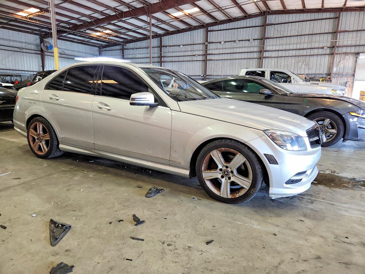 2011 Mercedes-benz C 300 4matic Silver vin: WDDGF8BB4BR140485
