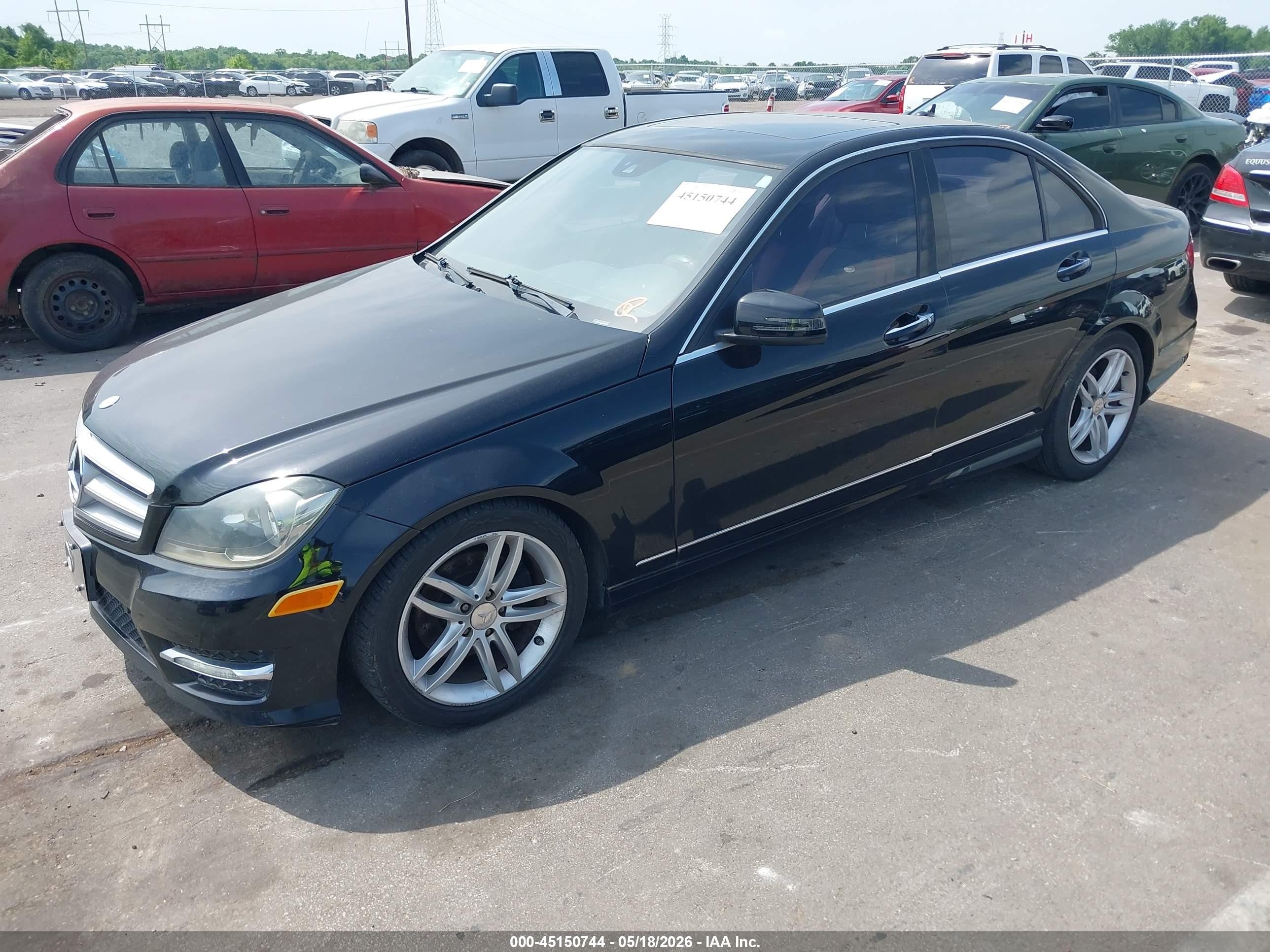 2012 Mercedes-benz C 300 Sport 4matic Black vin: WDDGF8BB4CA722702