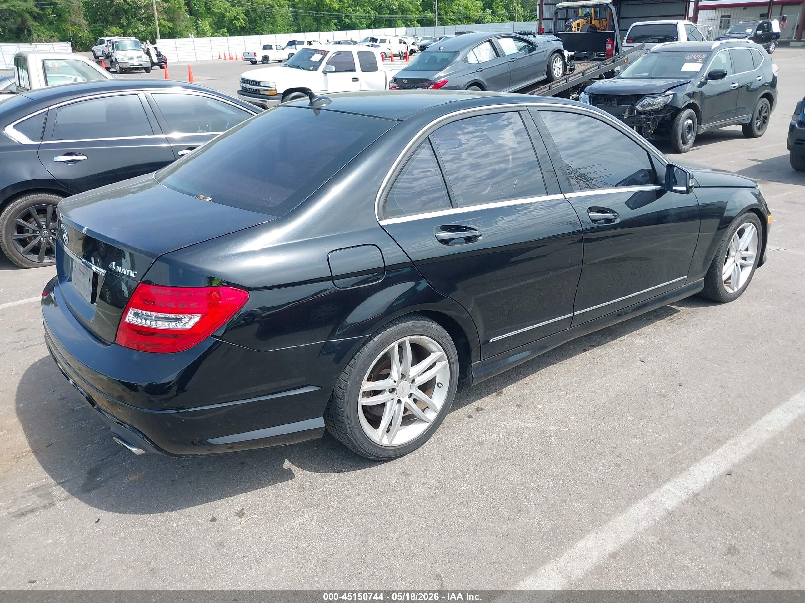 2012 Mercedes-benz C 300 Sport 4matic Black vin: WDDGF8BB4CA722702