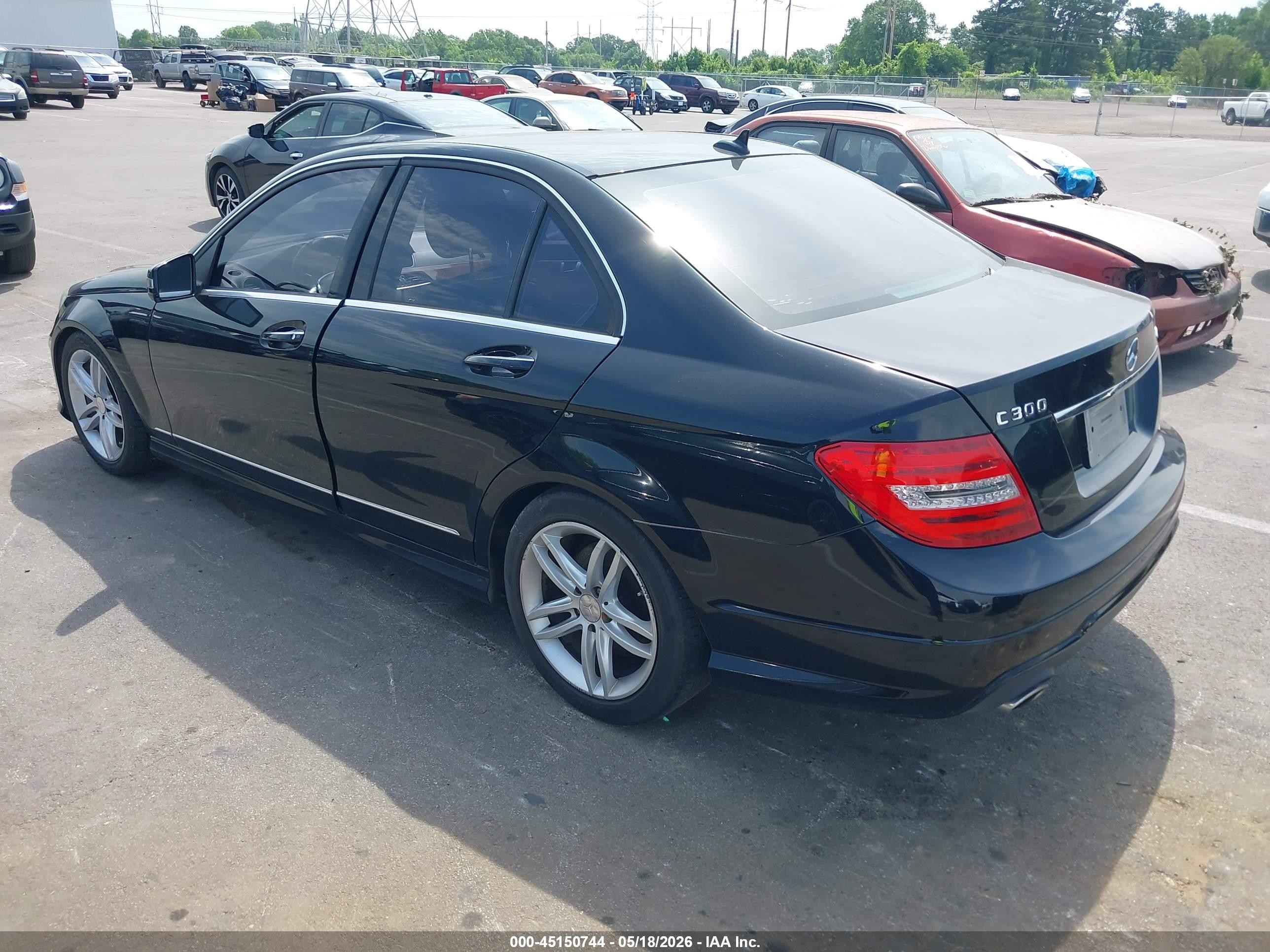 2012 Mercedes-benz C 300 Sport 4matic Black vin: WDDGF8BB4CA722702
