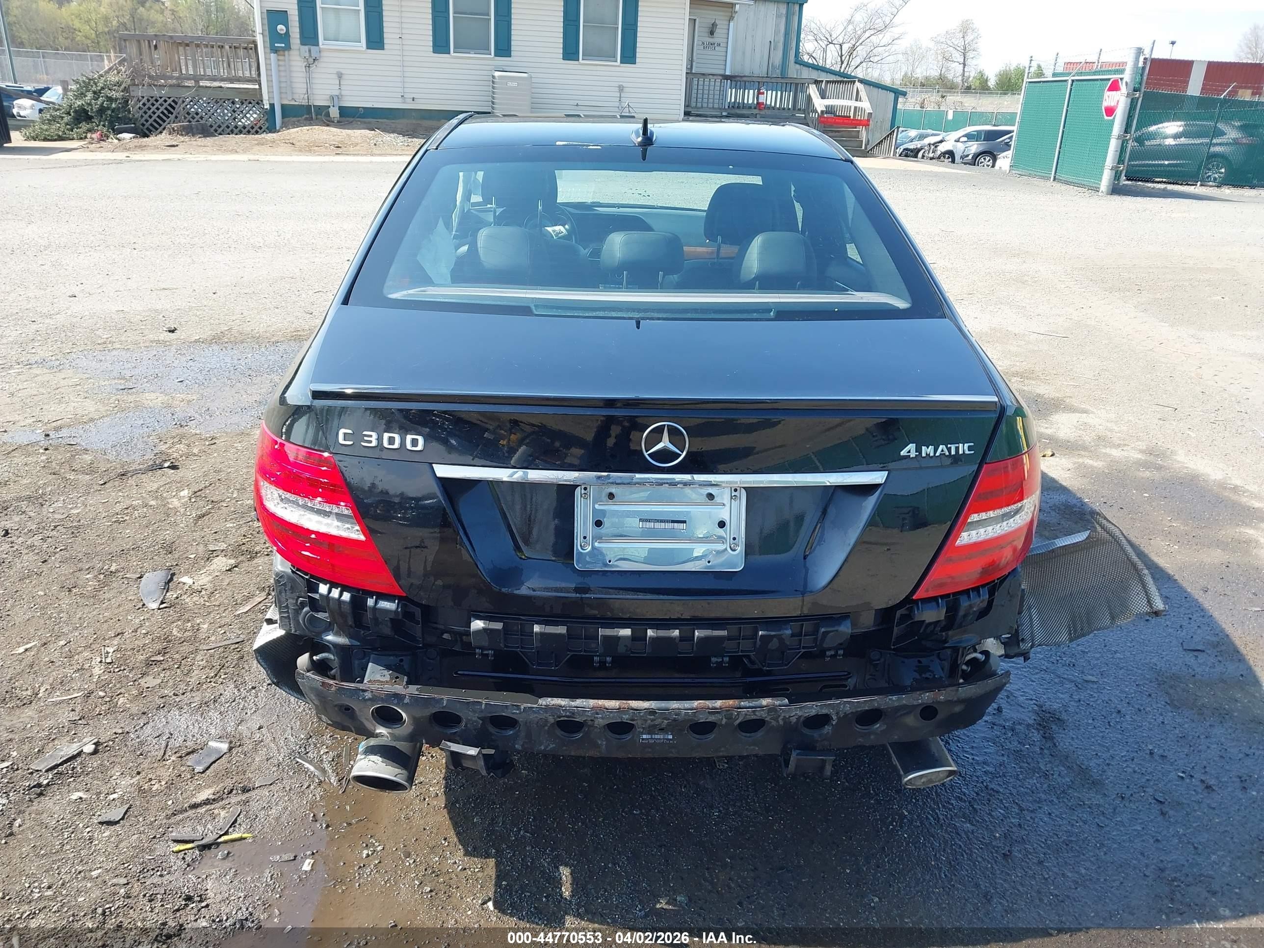 2012 Mercedes-benz C 300 Sport 4matic Black vin: WDDGF8BB4CR193222