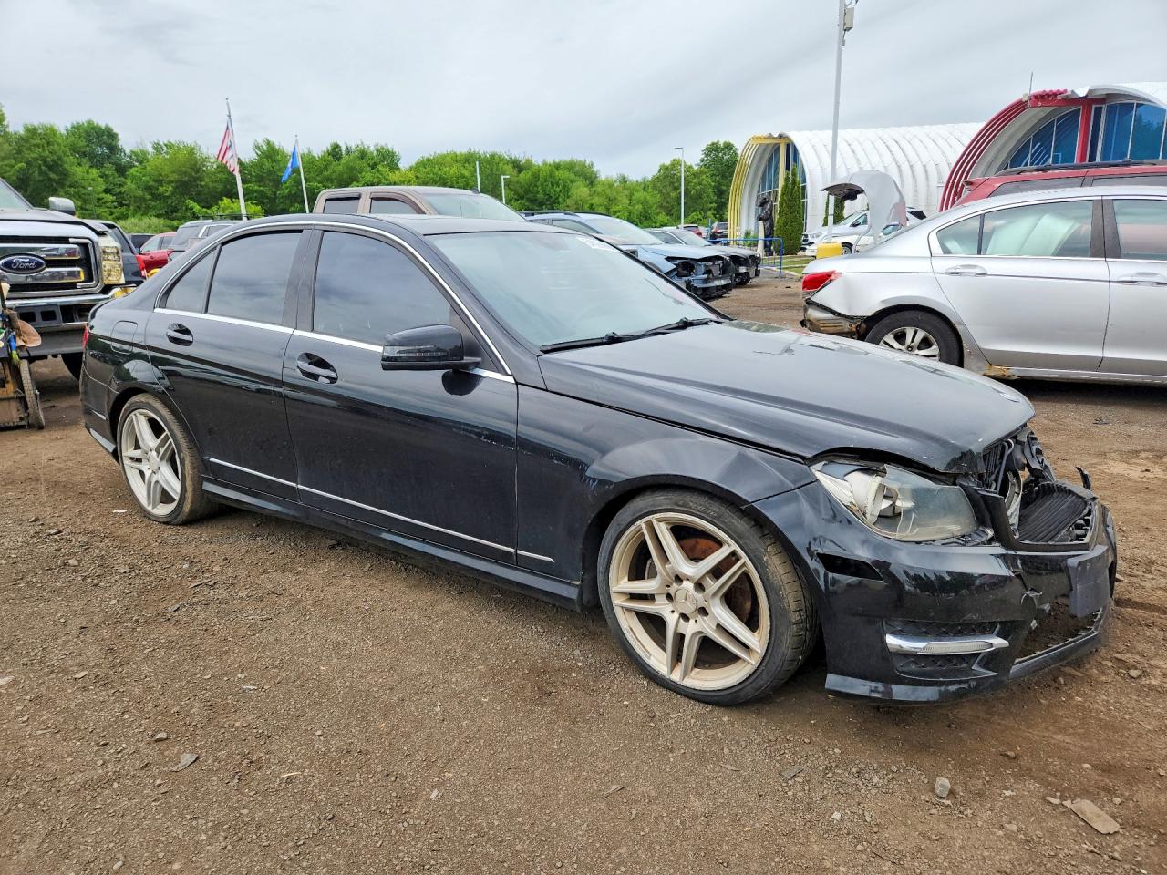 2012 Mercedes-benz C 300 4matic Black vin: WDDGF8BB5CR192497