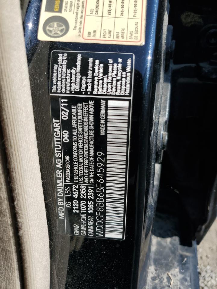 2011 Mercedes-benz C Class Черный vin: WDDGF8BB6BF645929