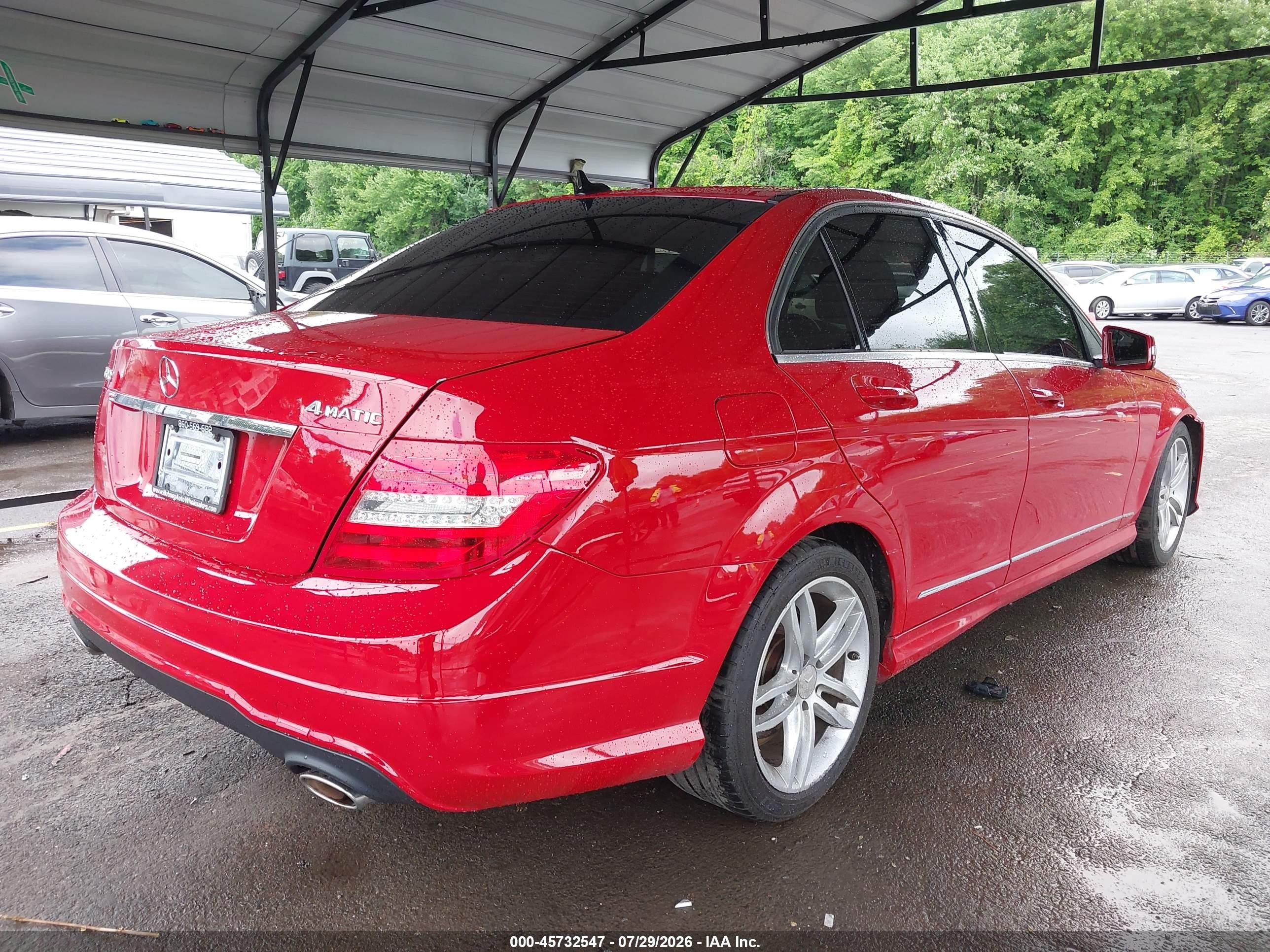 2012 Mercedes-benz C 300 Luxury 4matic/sport 4matic Red vin: WDDGF8BB6CF912732