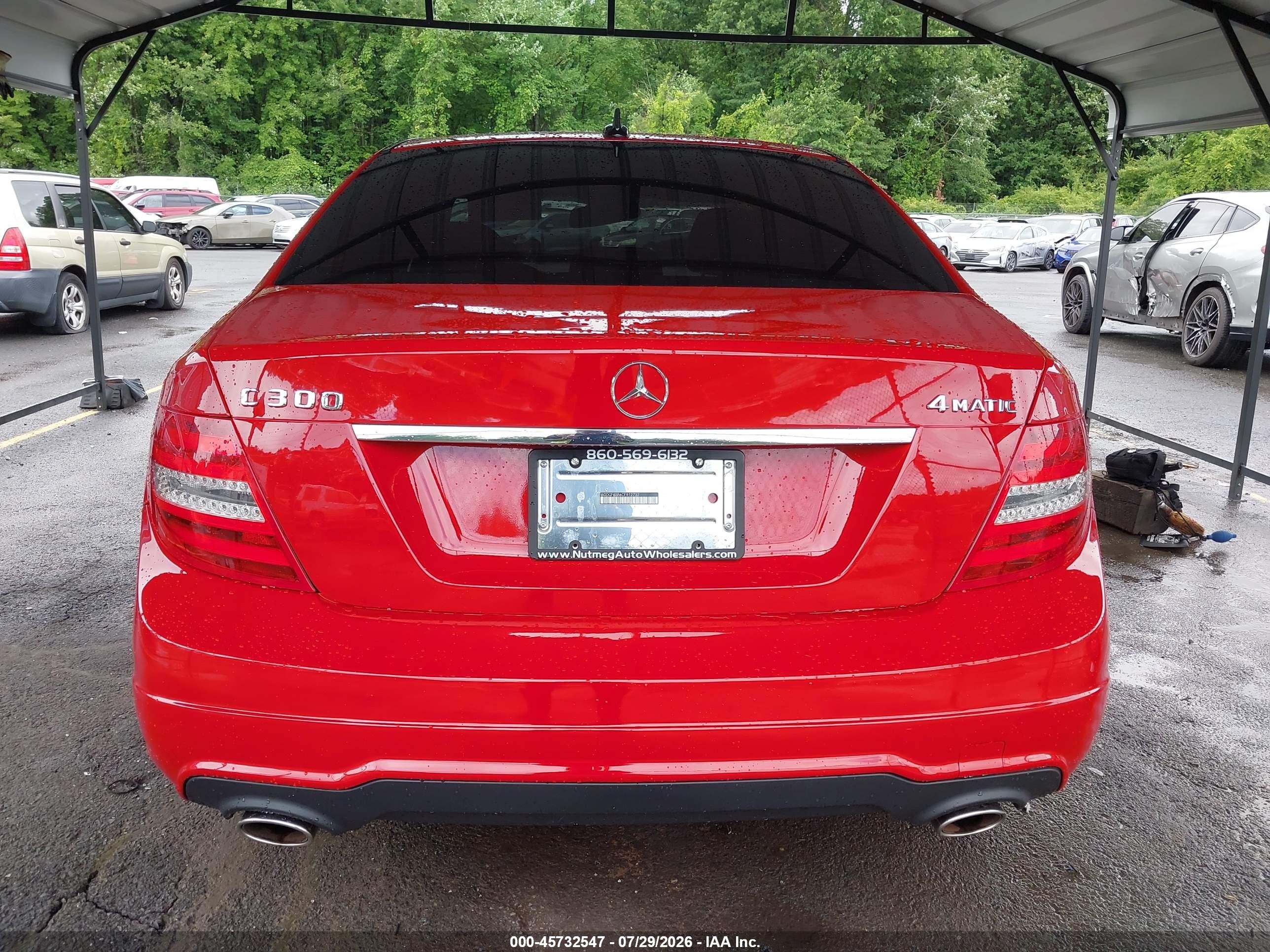 2012 Mercedes-benz C 300 Luxury 4matic/sport 4matic Red vin: WDDGF8BB6CF912732