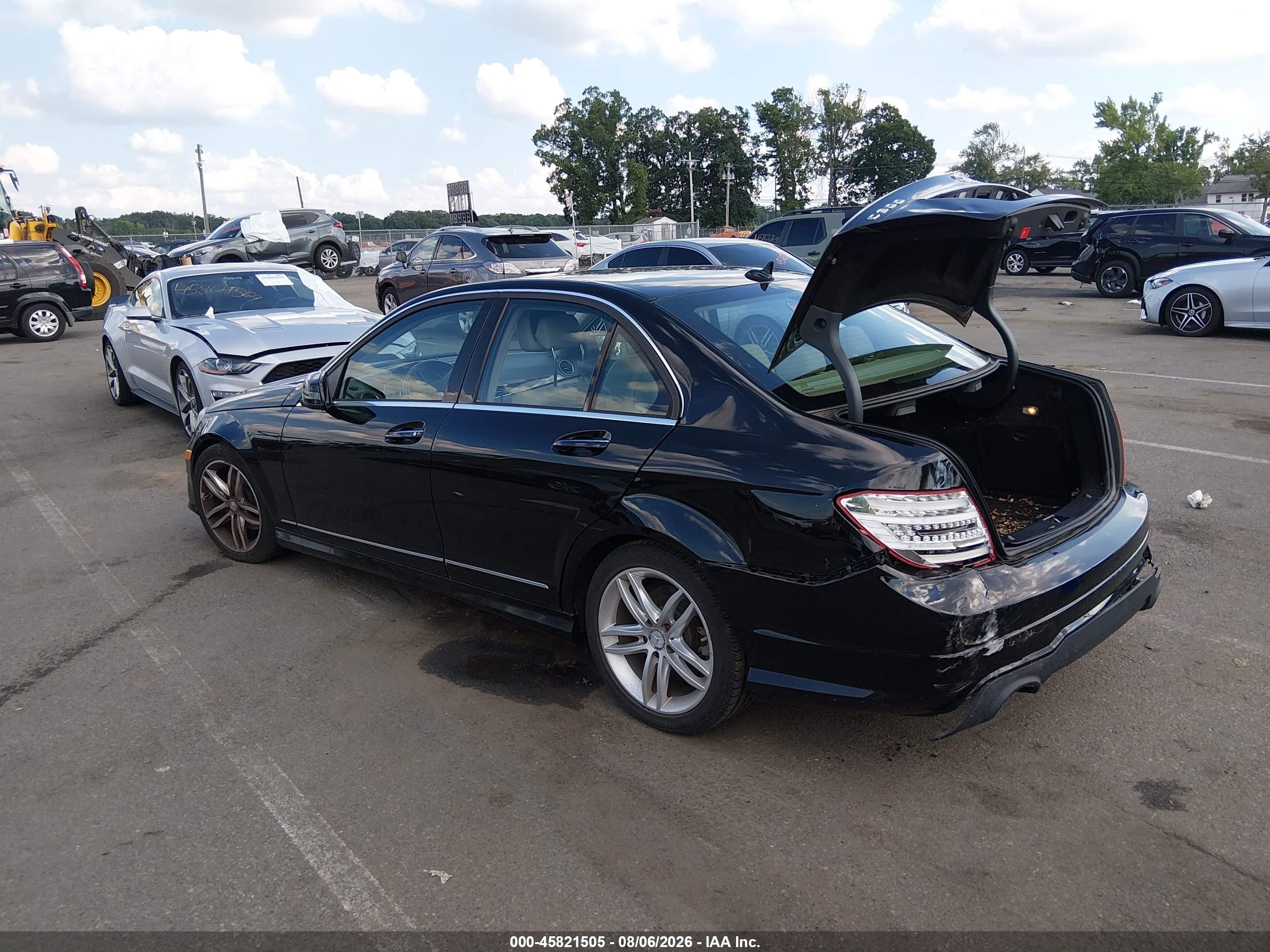 2012 Mercedes-benz C 300 Sport 4matic Black vin: WDDGF8BB6CR225958