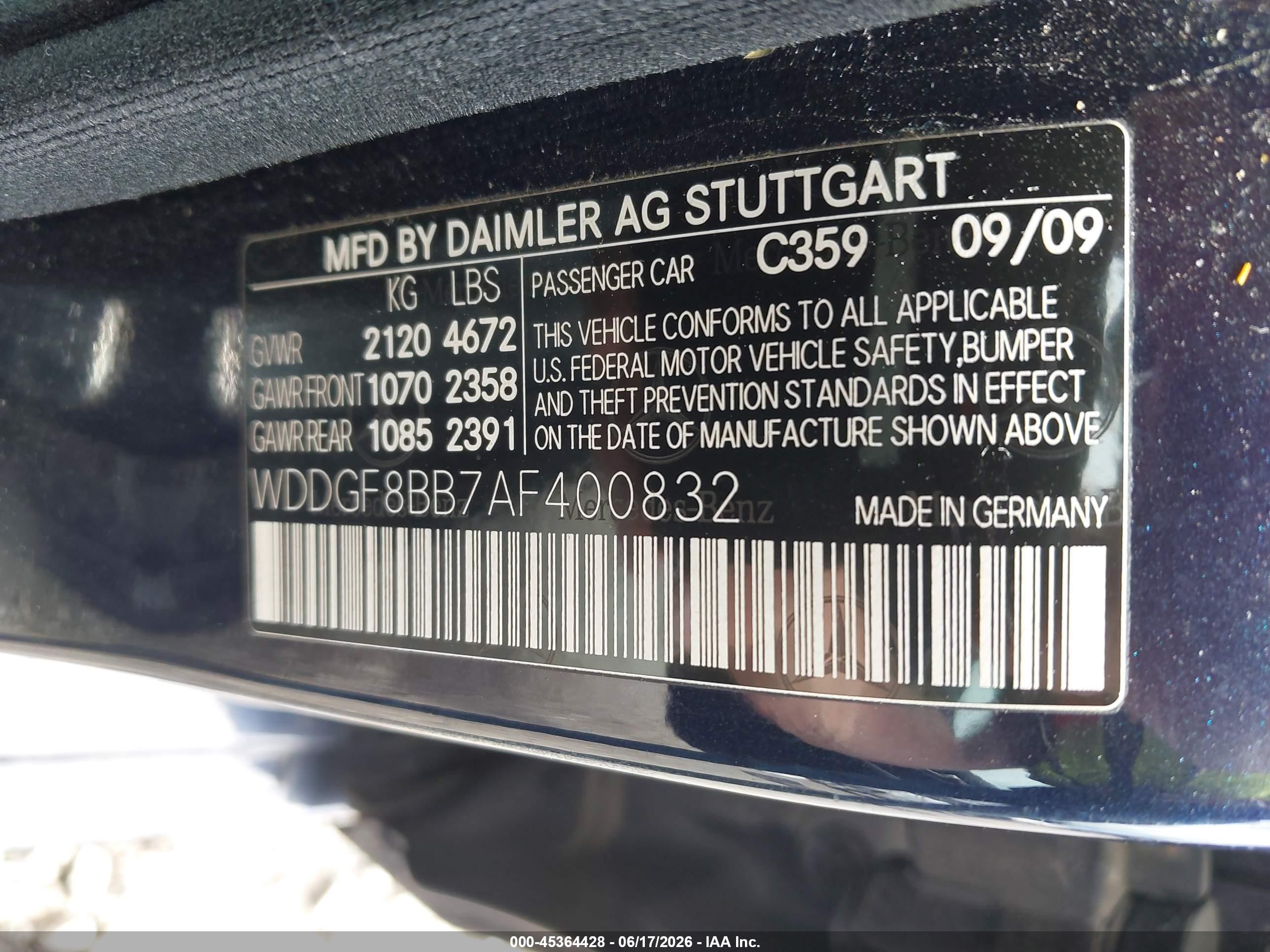 2010 Mercedes-benz C 300 Luxury 4matic/sport 4matic Синий vin: WDDGF8BB7AF400832