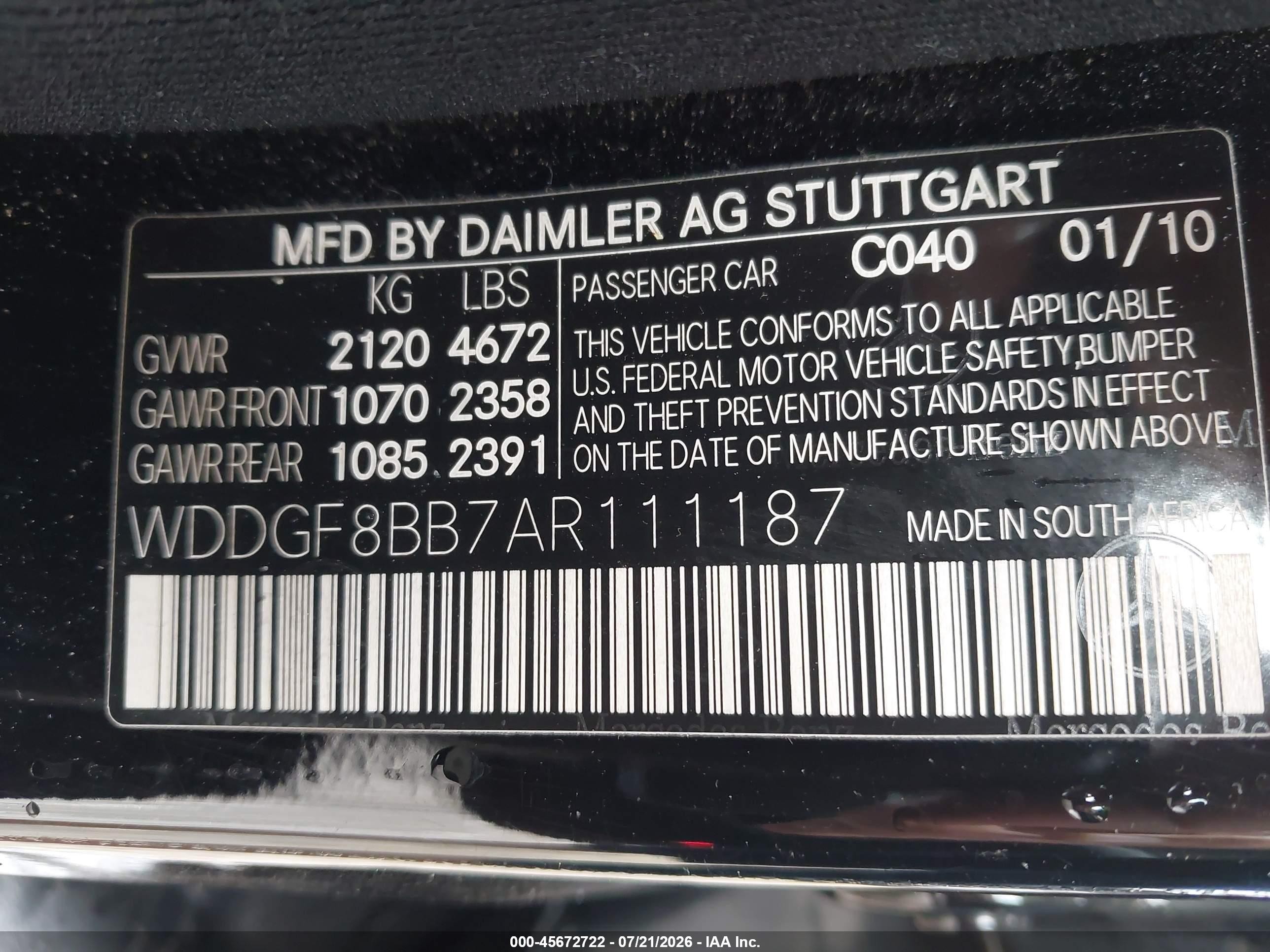 2010 Mercedes-benz C 300 Luxury 4matic/sport 4matic Black vin: WDDGF8BB7AR111187