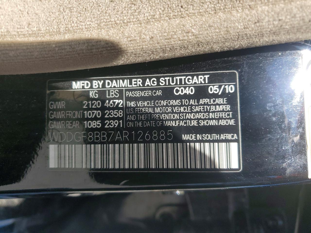 2010 Mercedes-benz C 300 4matic Black vin: WDDGF8BB7AR126885