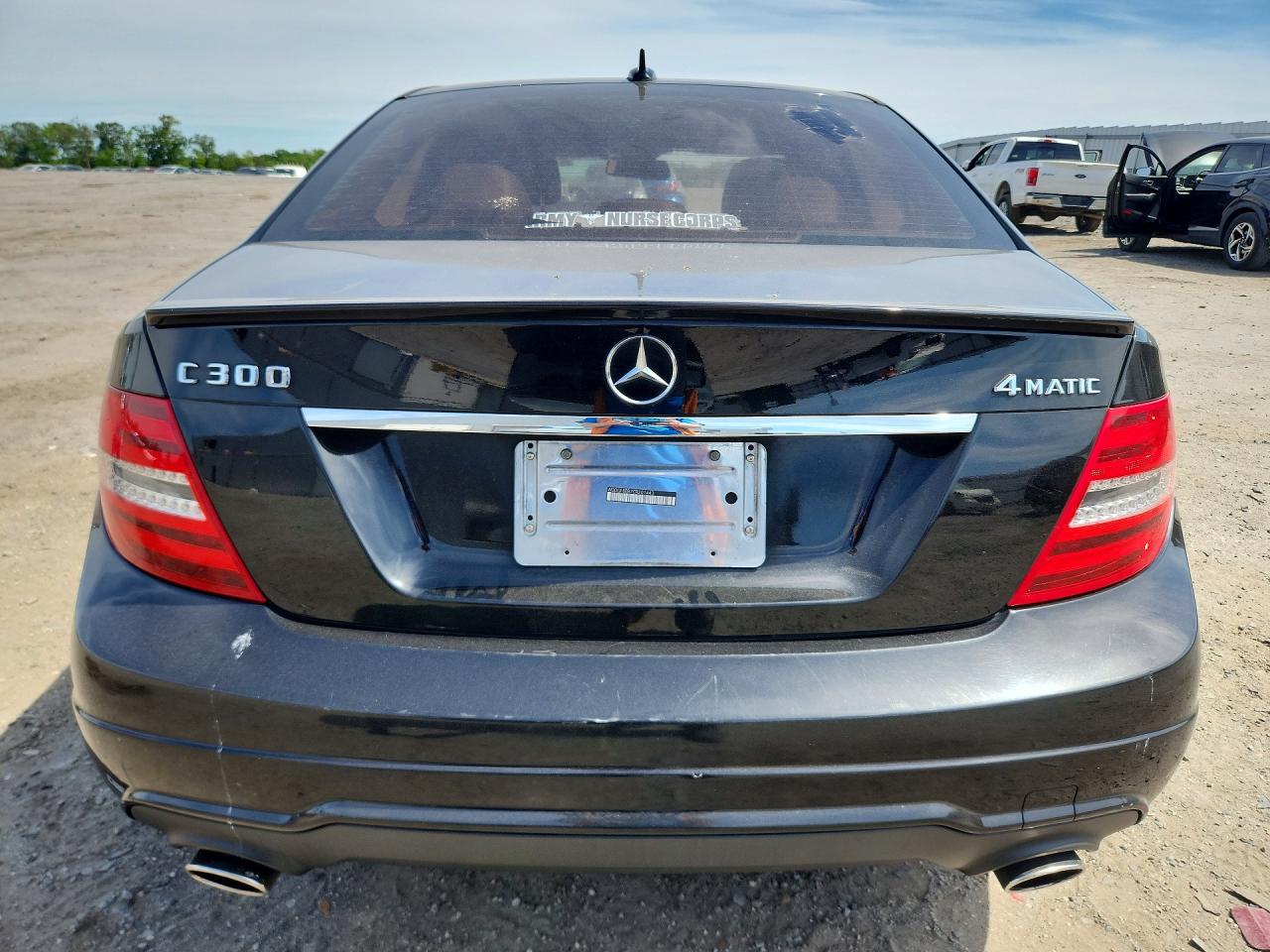 2012 Mercedes-benz C 300 4matic Black vin: WDDGF8BB7CR201443