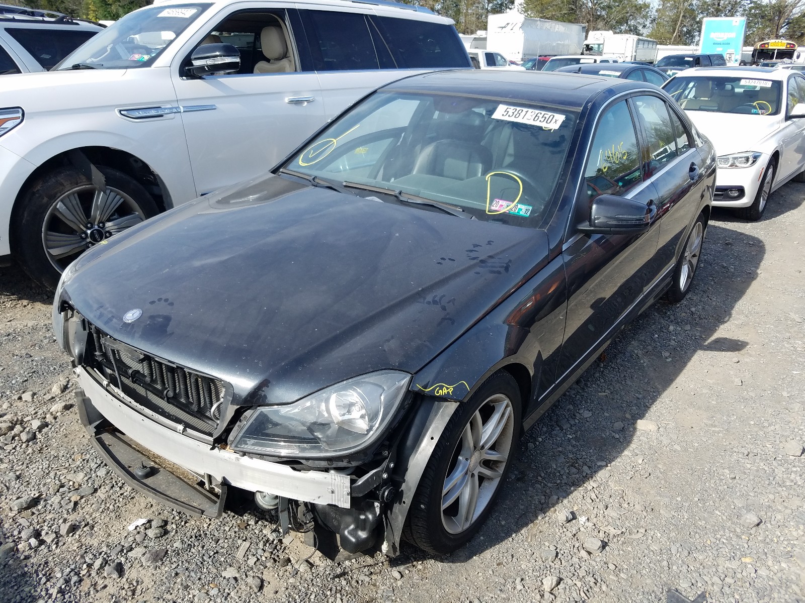 2012 Mercedes-benz C 300 4matic Black vin: WDDGF8BB7CR205332