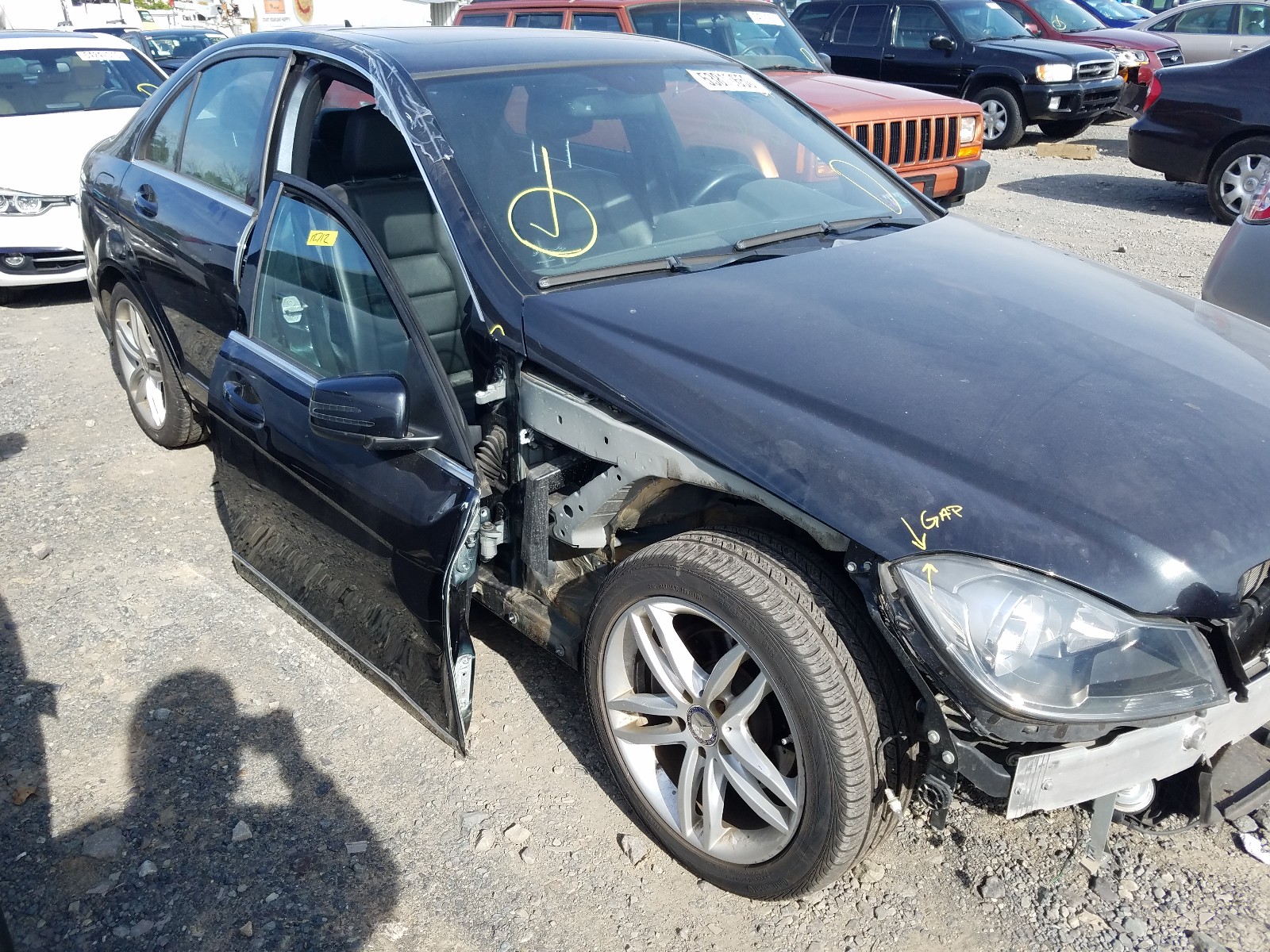 2012 Mercedes-benz C 300 4matic Black vin: WDDGF8BB7CR205332