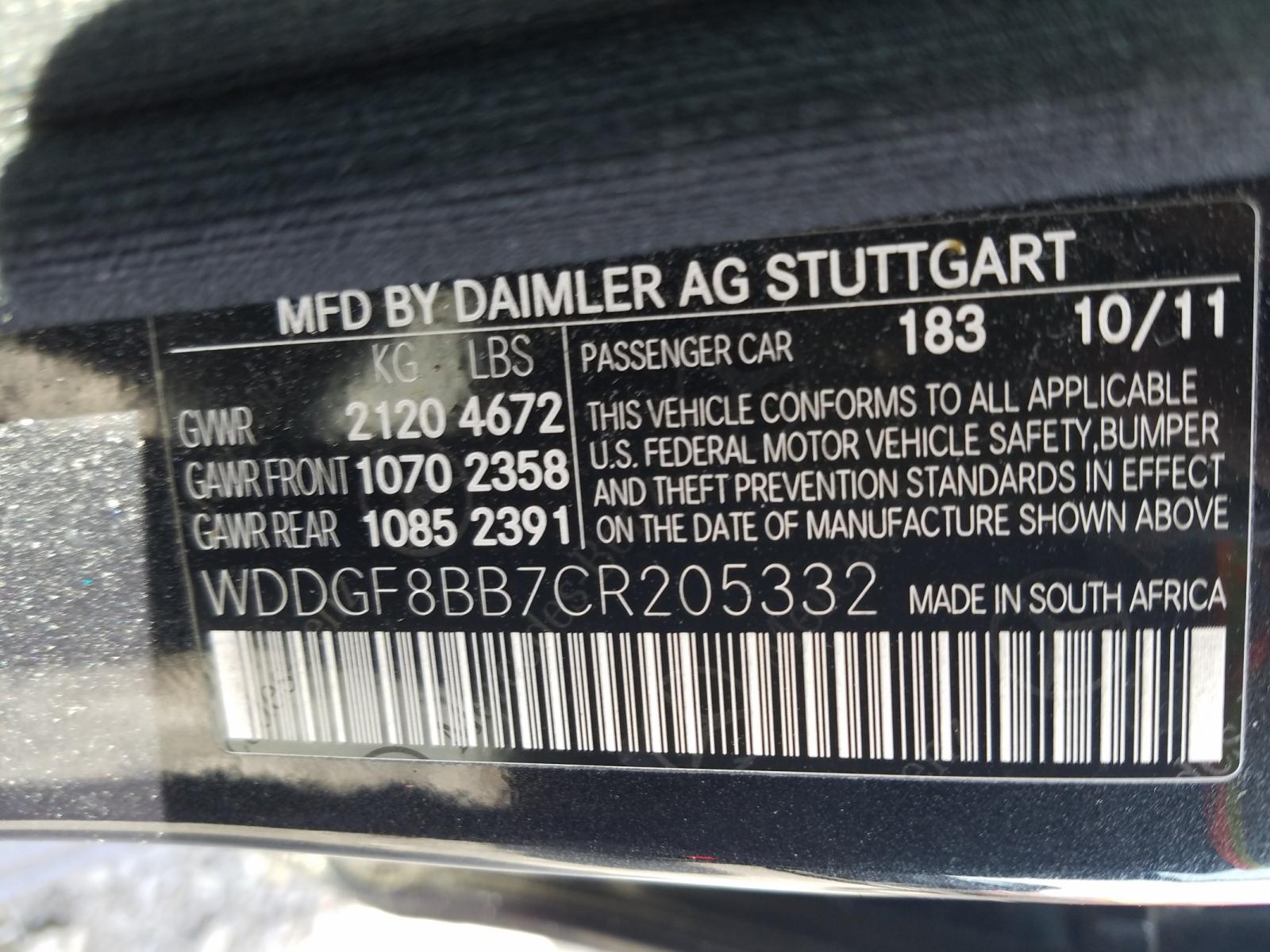 2012 Mercedes-benz C 300 4matic Black vin: WDDGF8BB7CR205332