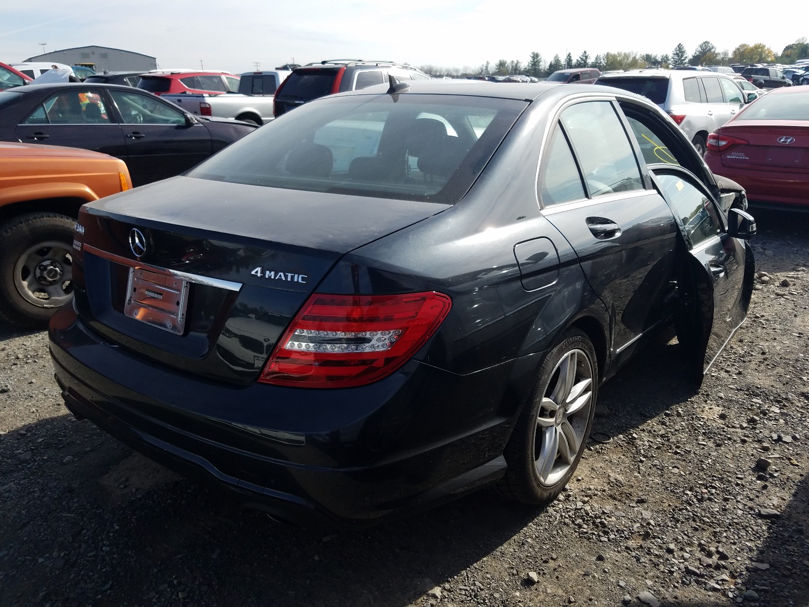 2012 Mercedes-benz C 300 4matic Black vin: WDDGF8BB7CR205332