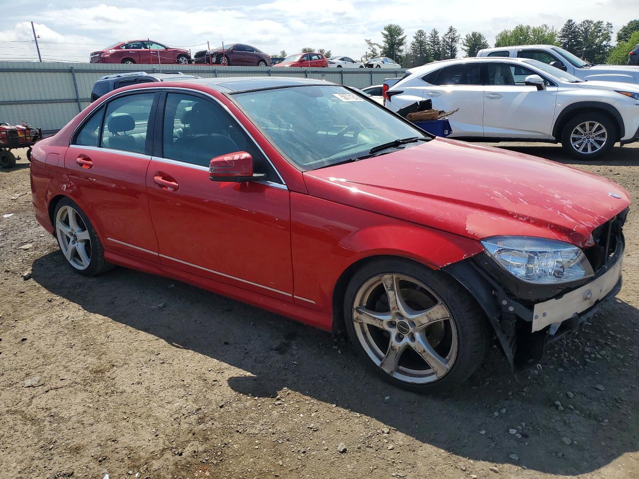 2010 Mercedes-benz C 300 4matic Red vin: WDDGF8BB8AF415162
