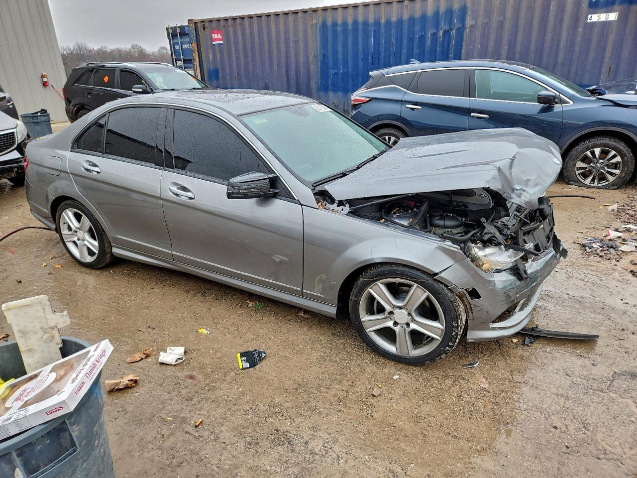 2011 Mercedes-benz C 300 4matic Silver vin: WDDGF8BB8BR178592