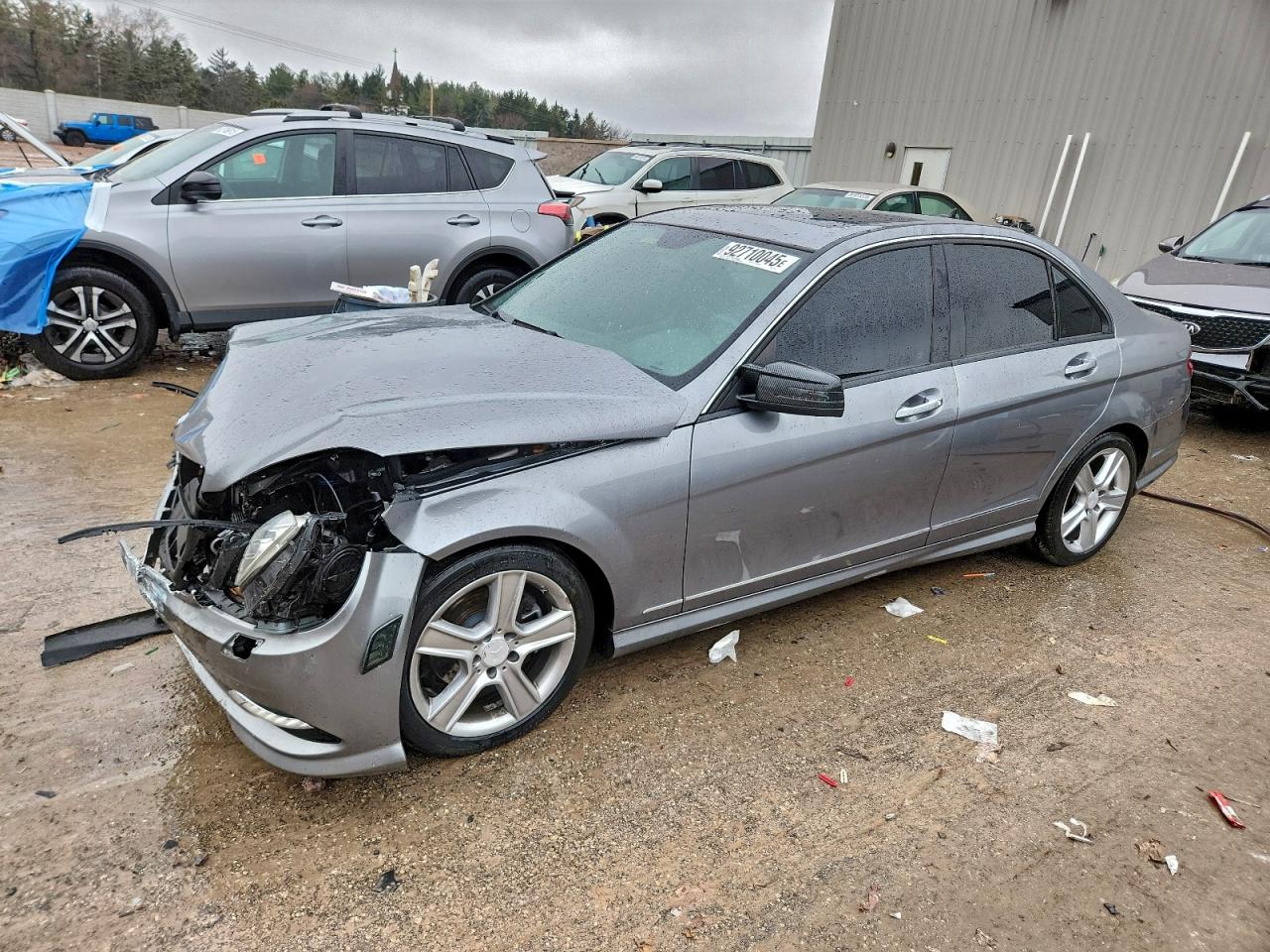 2011 Mercedes-benz C 300 4matic Silver vin: WDDGF8BB8BR178592