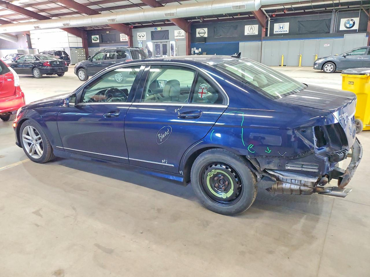 2012 Mercedes-benz C 300 4matic Blue vin: WDDGF8BB8CA640259
