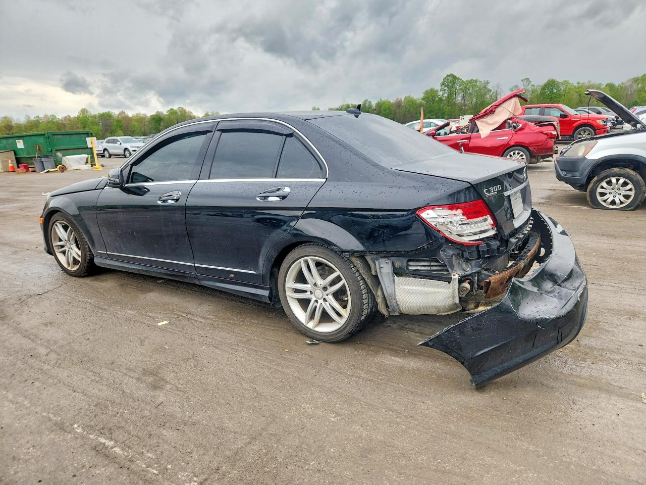 2012 Mercedes-benz C 300 4matic Black vin: WDDGF8BB8CR195698