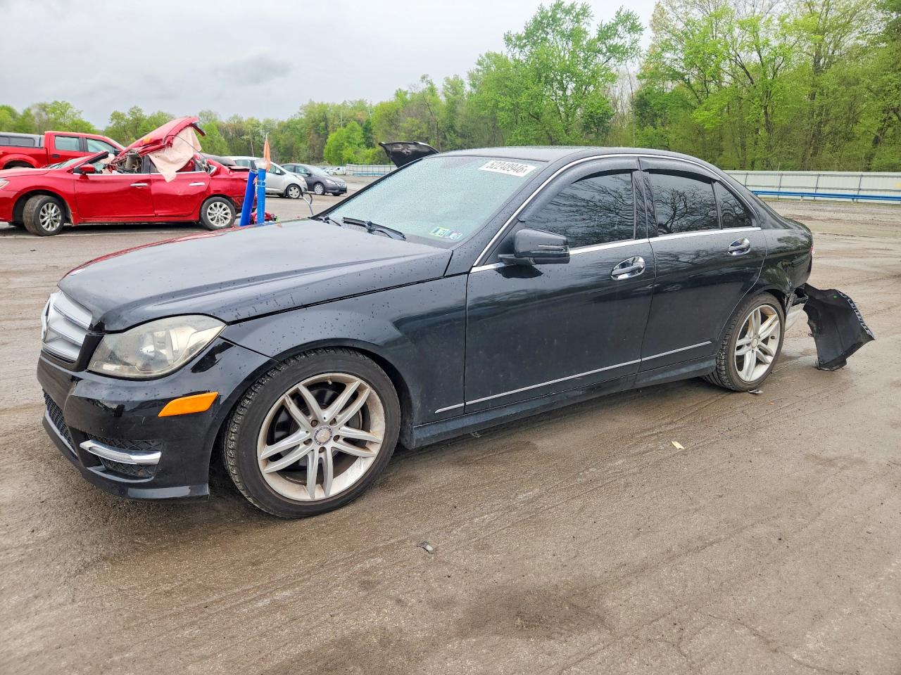 2012 Mercedes-benz C 300 4matic Black vin: WDDGF8BB8CR195698