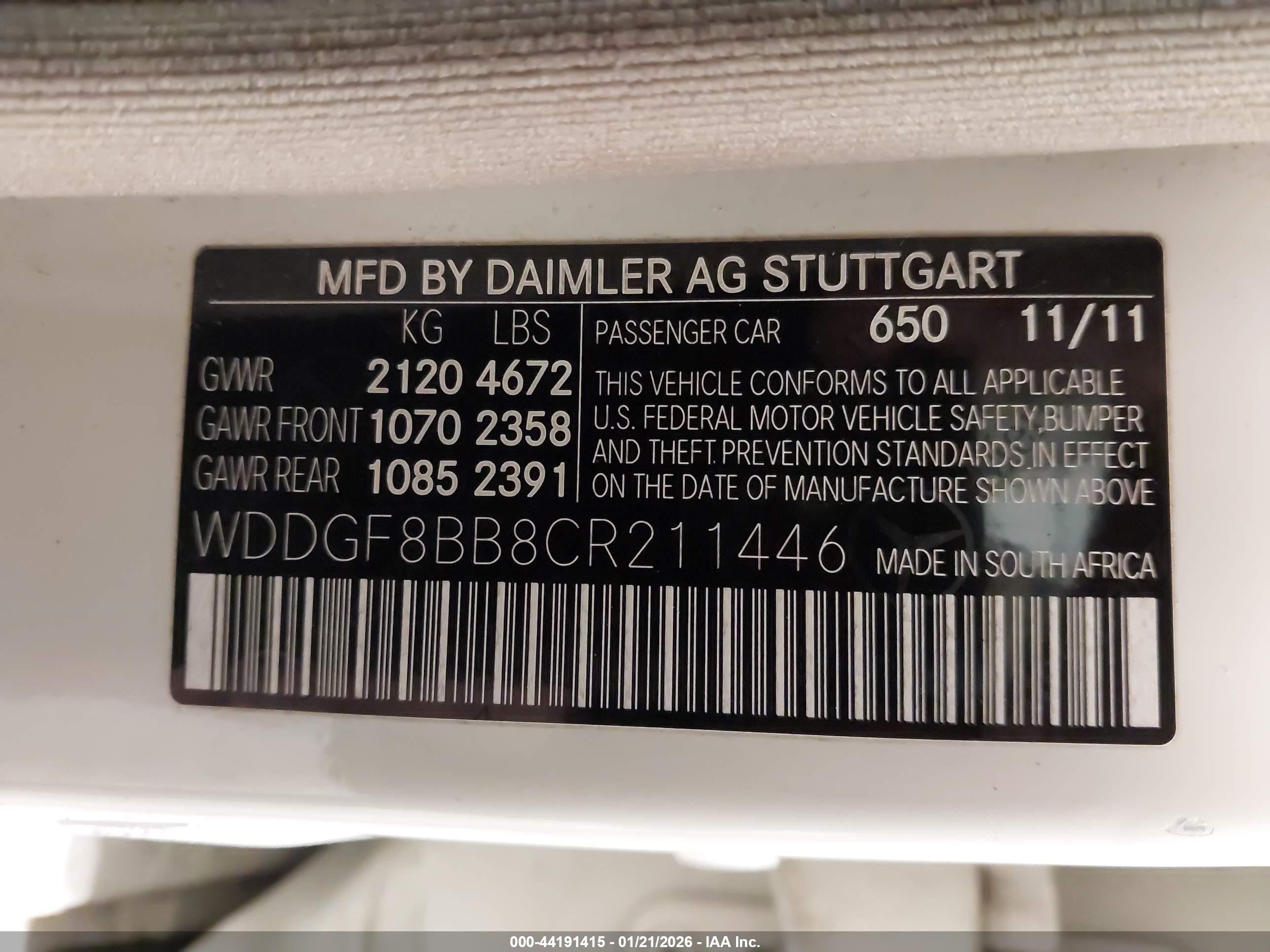 2012 Mercedes-benz C 300 Sport 4matic Белый vin: WDDGF8BB8CR211446