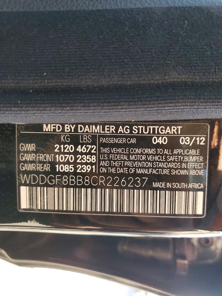 2012 Mercedes-benz C 300 4matic Black vin: WDDGF8BB8CR226237