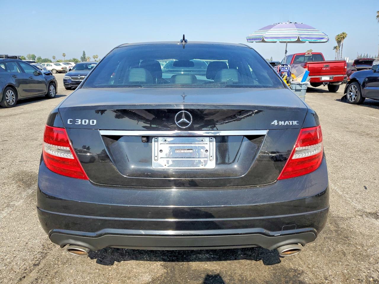 2012 Mercedes-benz C 300 4matic Black vin: WDDGF8BB8CR226237