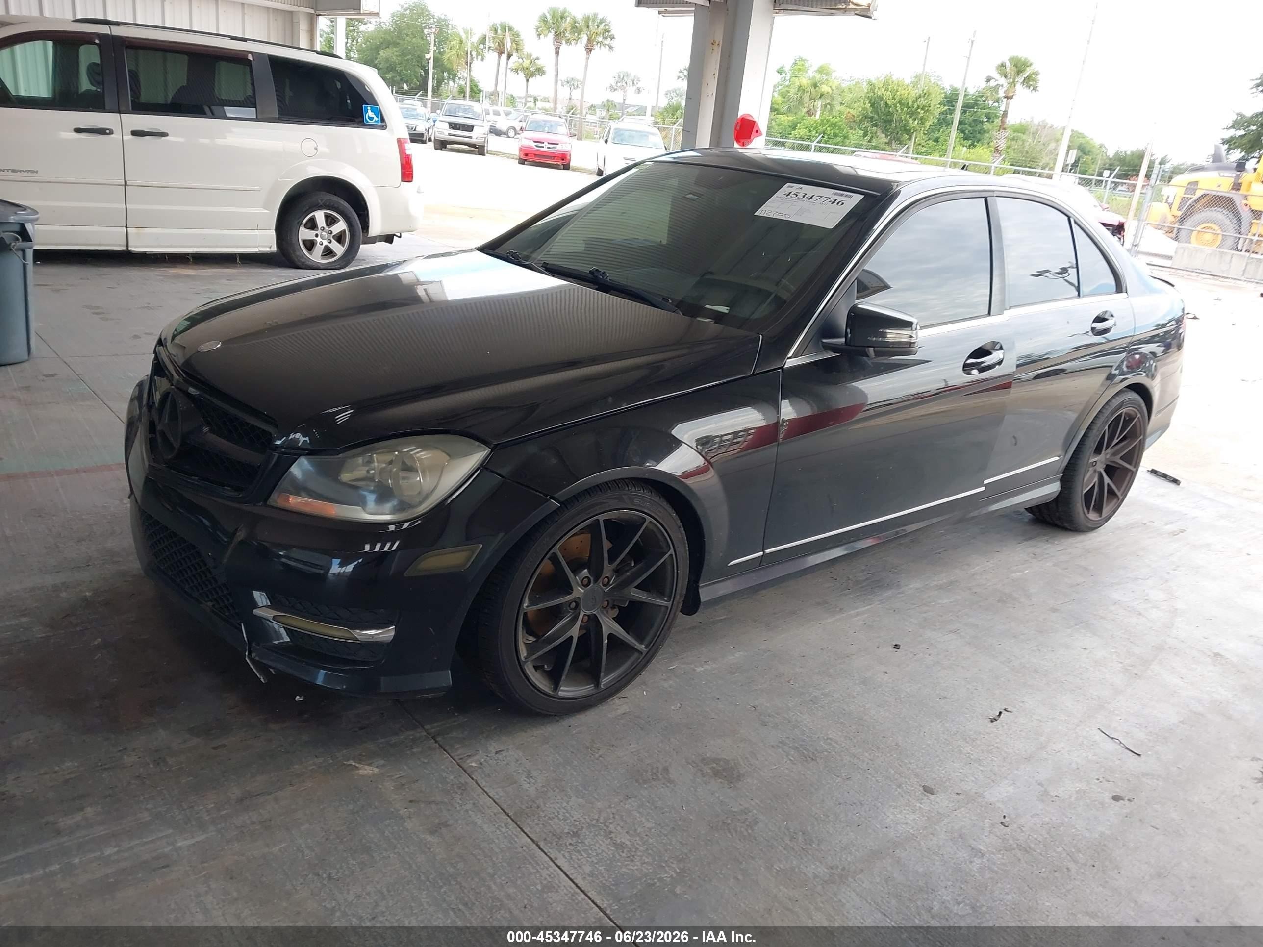 2012 Mercedes-benz C 300 Sport 4matic Black vin: WDDGF8BB8CR227744