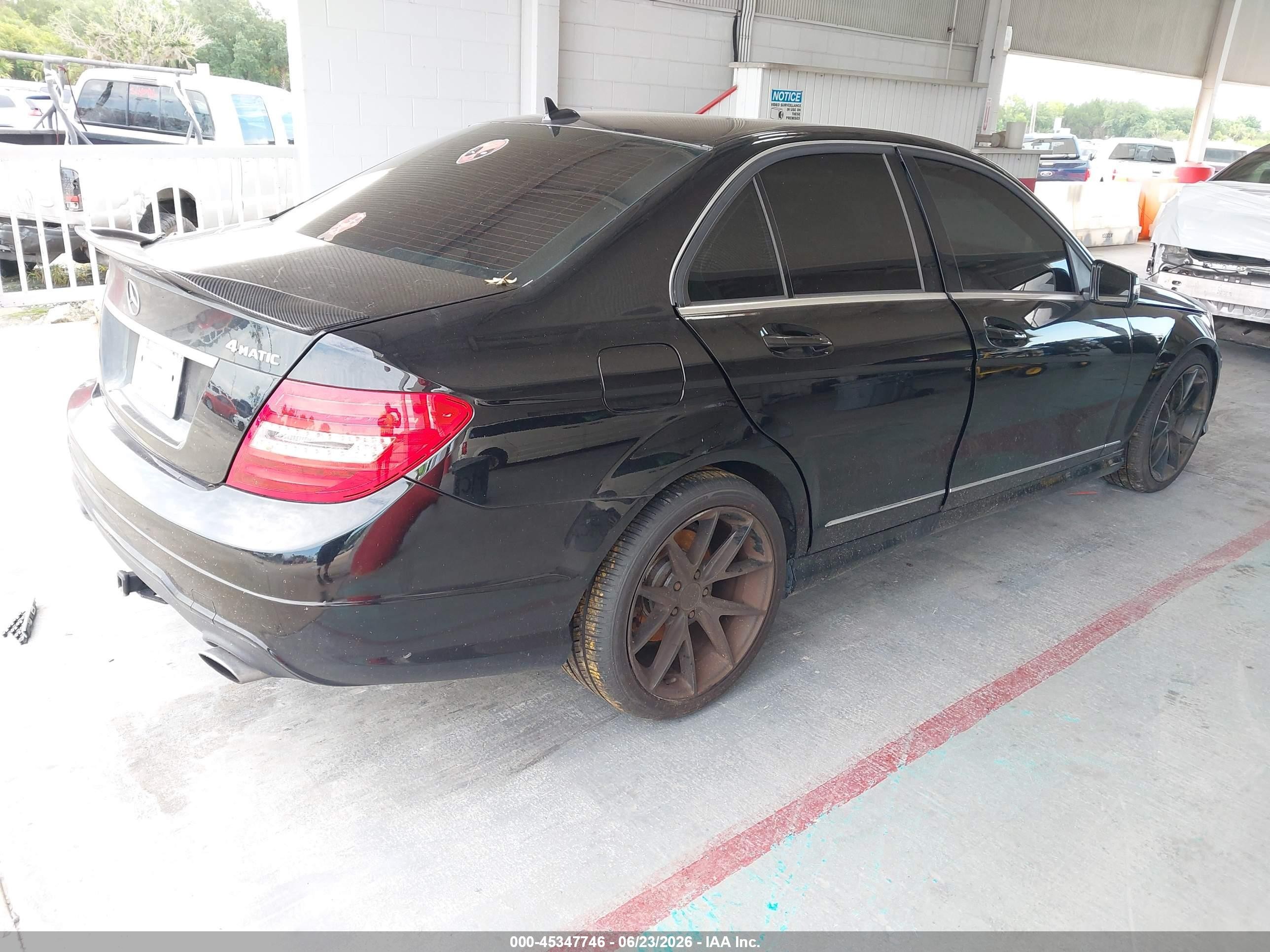 2012 Mercedes-benz C 300 Sport 4matic Black vin: WDDGF8BB8CR227744