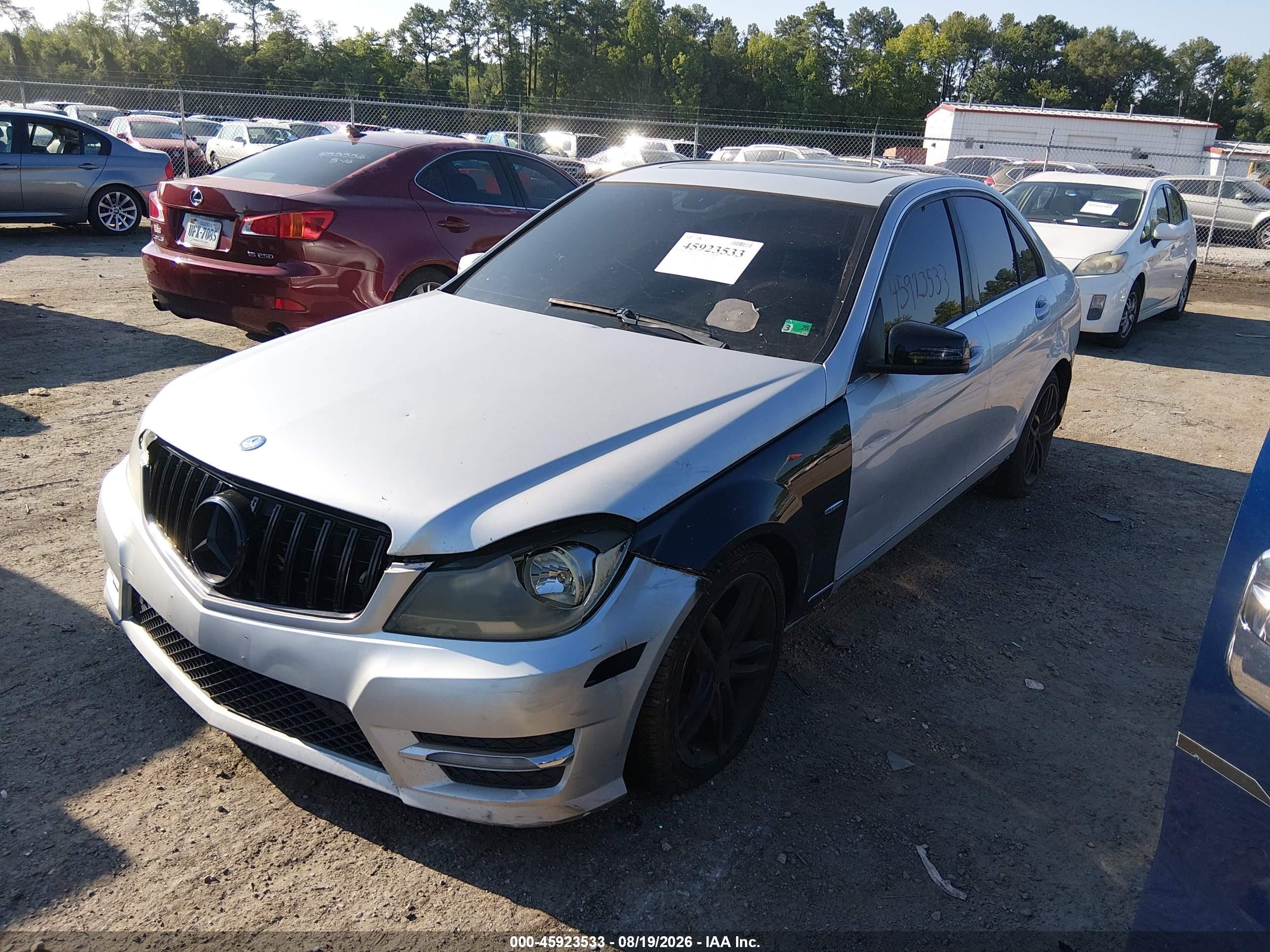 2012 Mercedes-benz C 300 Sport 4matic Silver vin: WDDGF8BB8CR228313