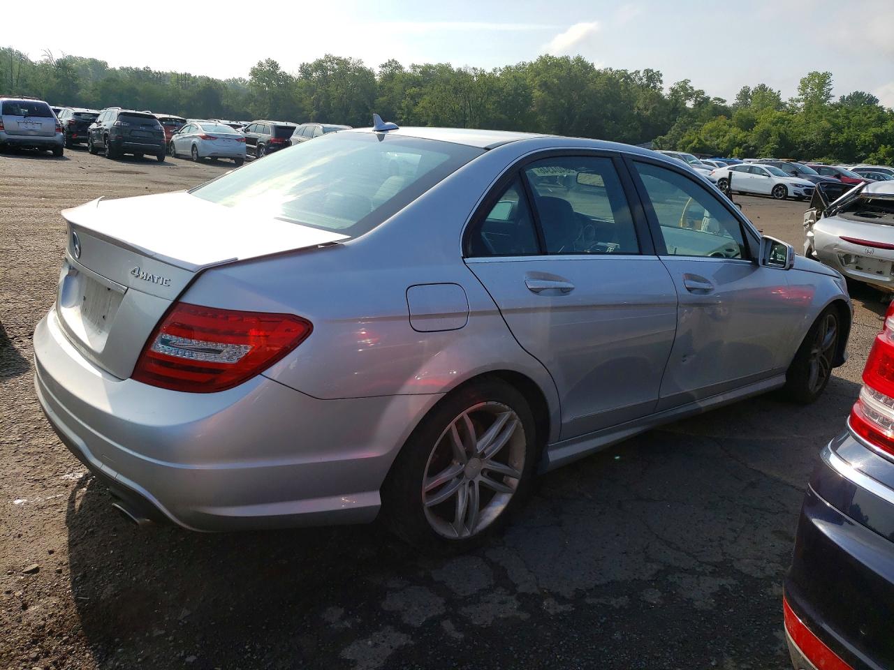 2012 Mercedes-benz C 300 4matic Silver vin: WDDGF8BB8CR234774
