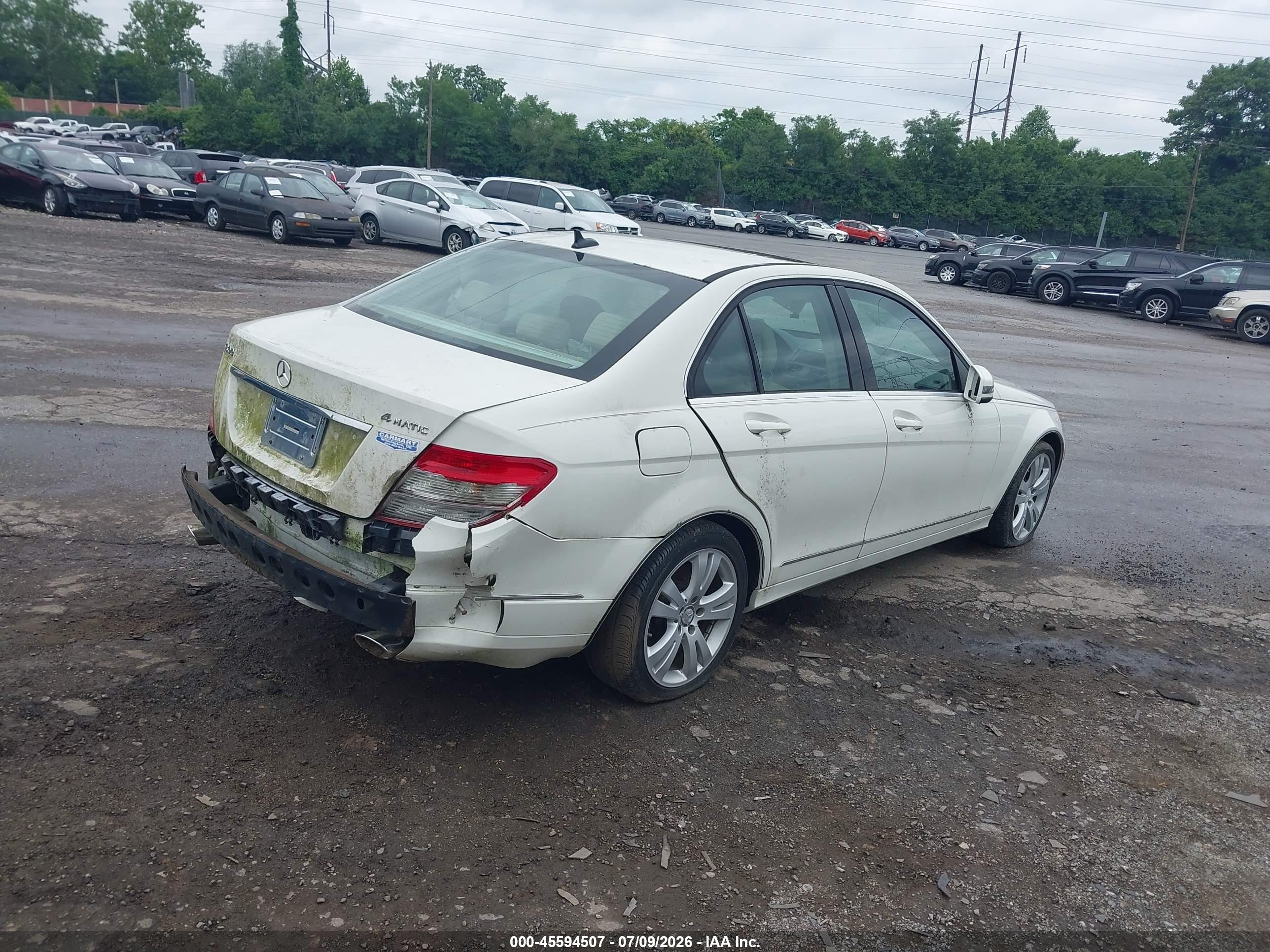 2010 Mercedes-benz C 300 Luxury 4matic White vin: WDDGF8BB9AF458263