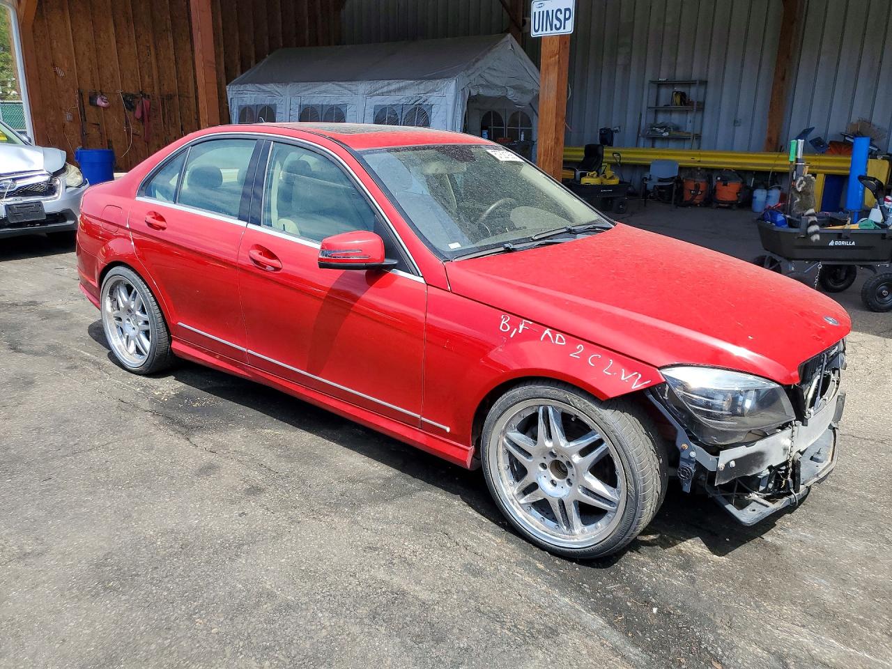 2010 Mercedes-benz C 300 4matic Red vin: WDDGF8BB9AR090701