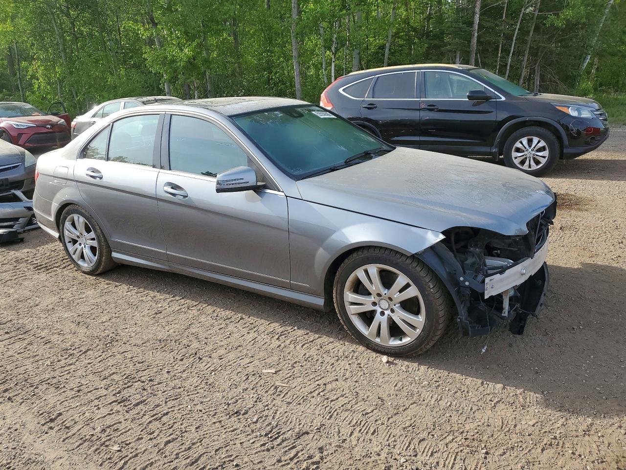 2012 Mercedes-benz C 300 4matic Silver vin: WDDGF8BB9CA625575