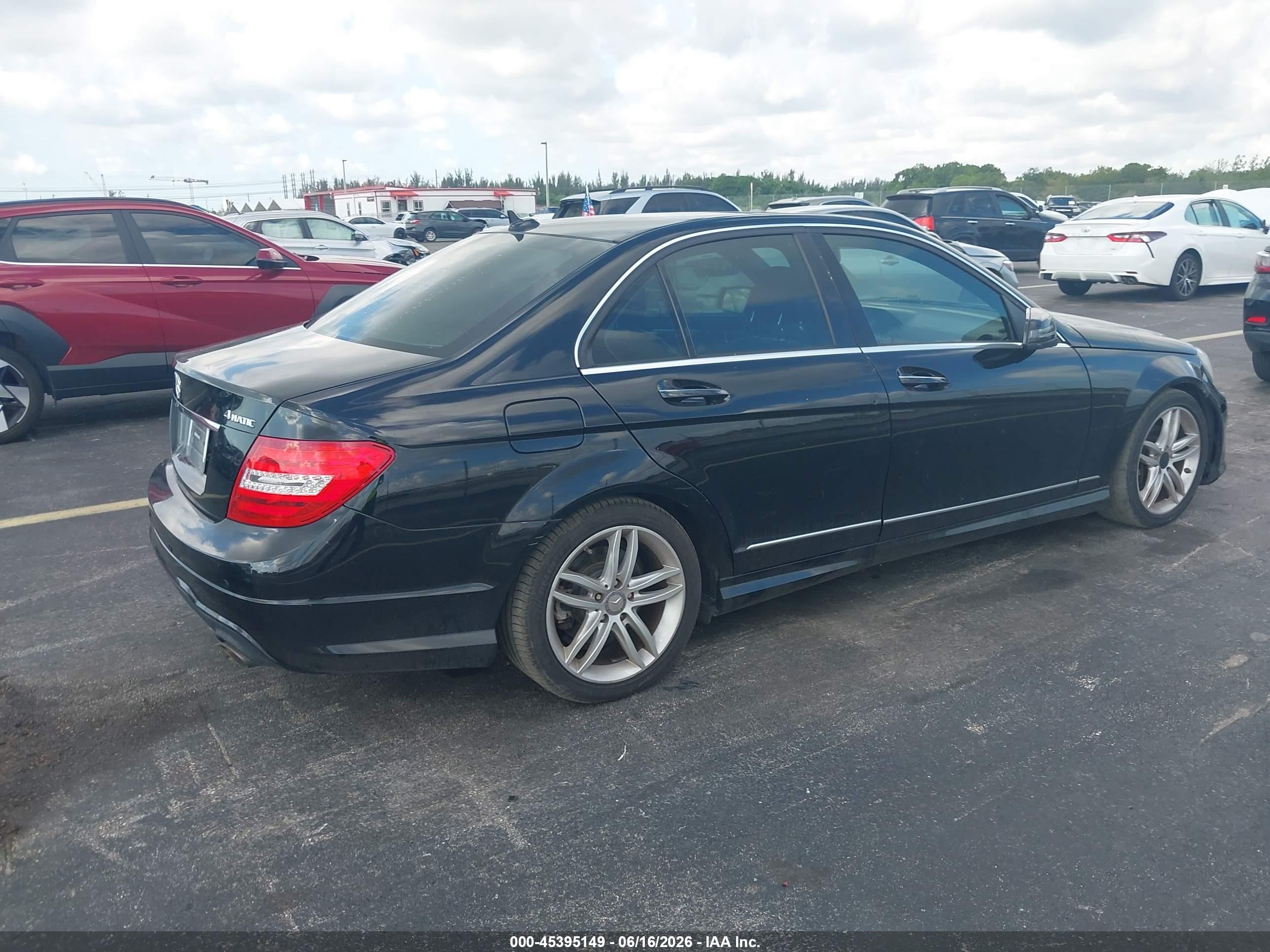 2012 Mercedes-benz C 300 Sport 4matic Black vin: WDDGF8BB9CA696579