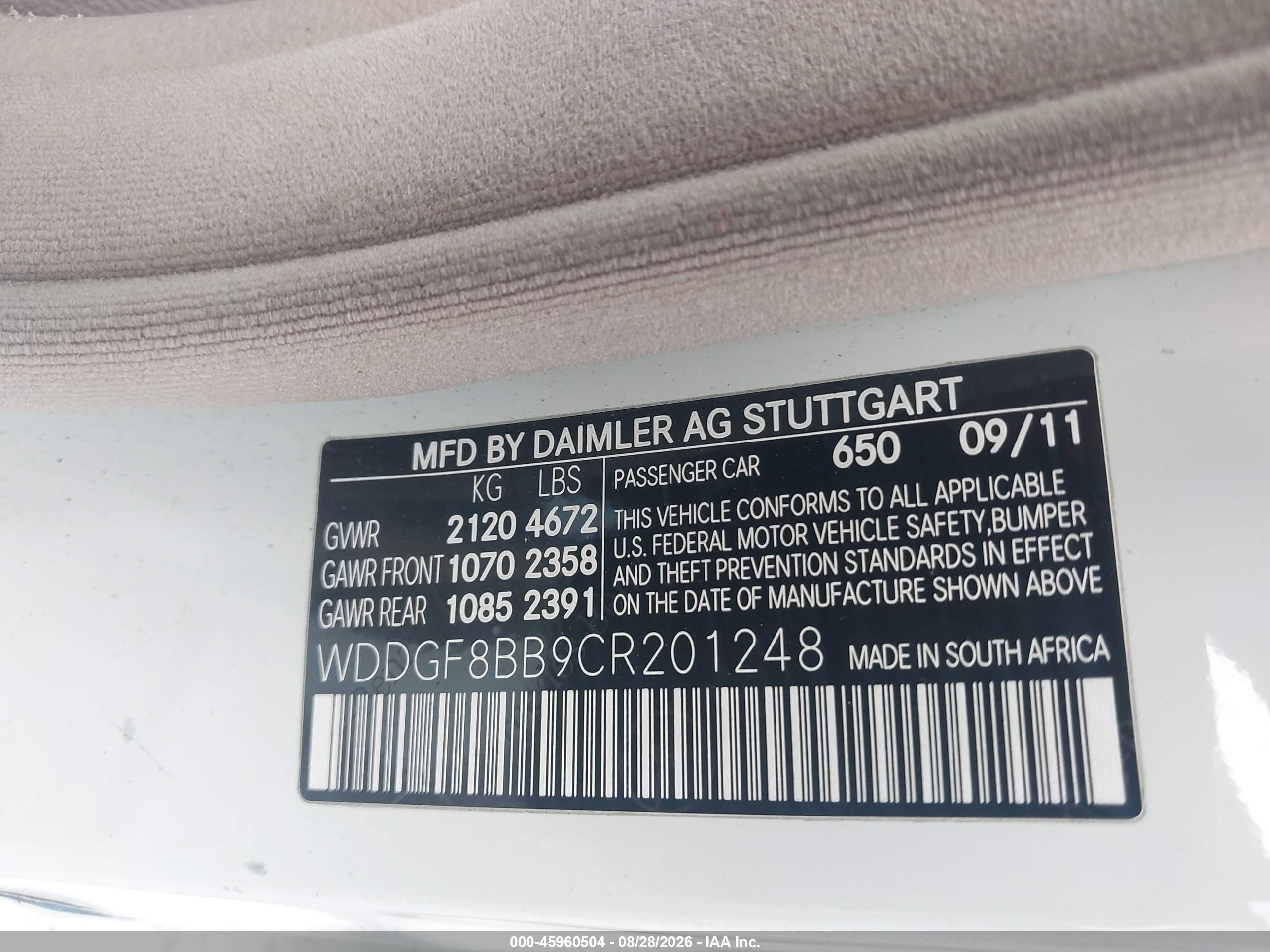 2012 Mercedes-benz C 300 Sport 4matic Белый vin: WDDGF8BB9CR201248