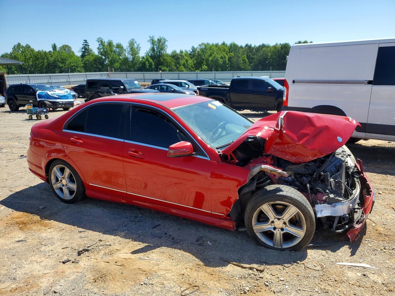 2010 Mercedes-benz C 300 4matic Red vin: WDDGF8BBXAR104928