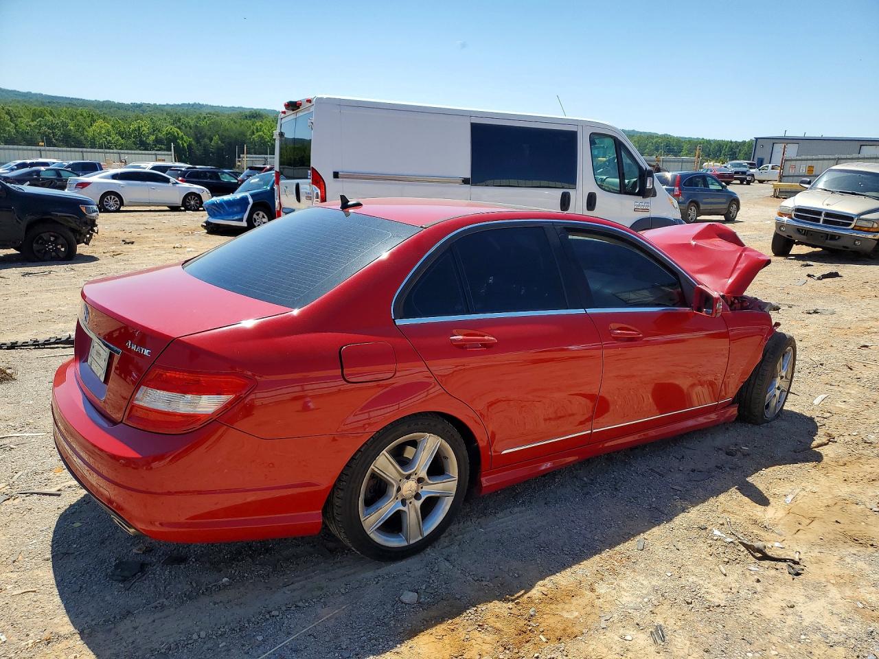 2010 Mercedes-benz C 300 4matic Red vin: WDDGF8BBXAR104928
